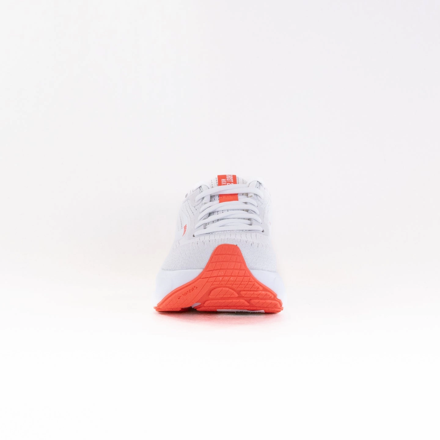 Brooks Ghost Max 2 (Women's) - White/Hot Coral running in color runs shoes