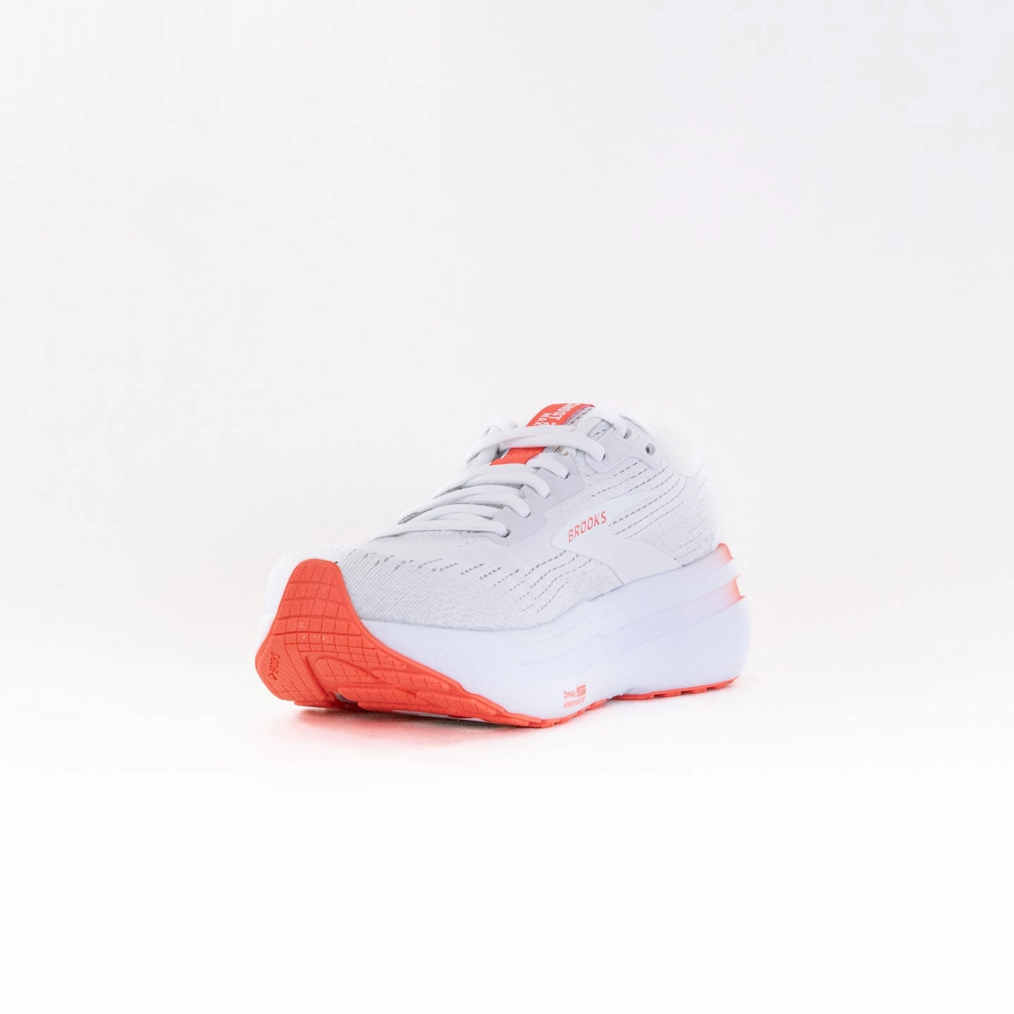 Wide Base Support Tempo run Brooks Ghost Max 2 (Women's) - White/Hot Coral