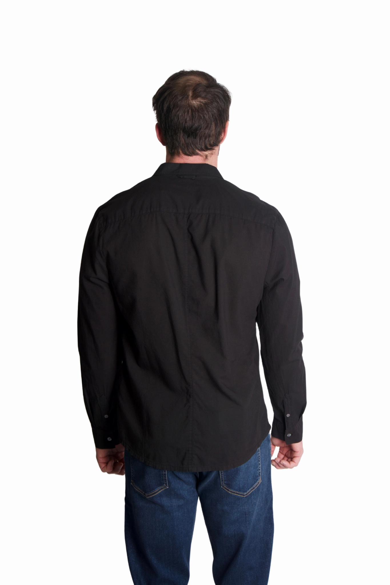 Layered Hemline Standard Shirt in Black