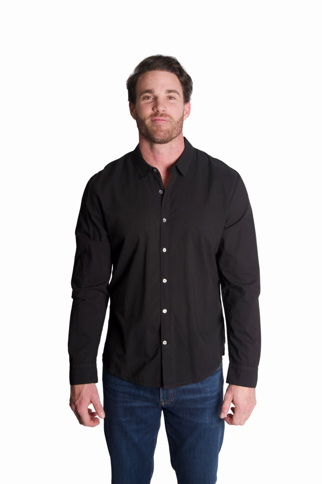Gym Wear Midweight Textile Standard Shirt in Black