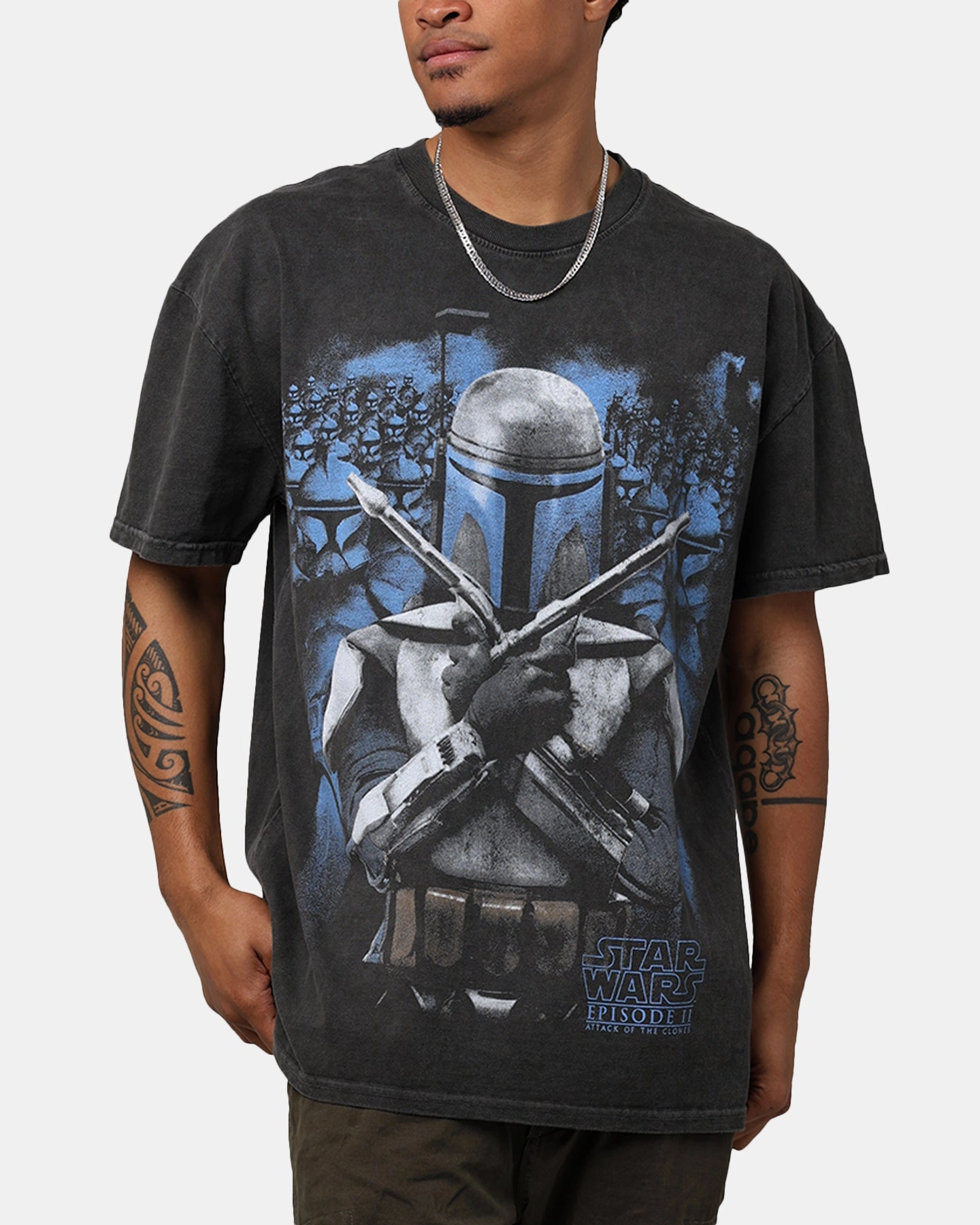 Star Wars Episode II '02 Heavyweight Vintage T-Shirt Black Wash FadeResistant Treatment