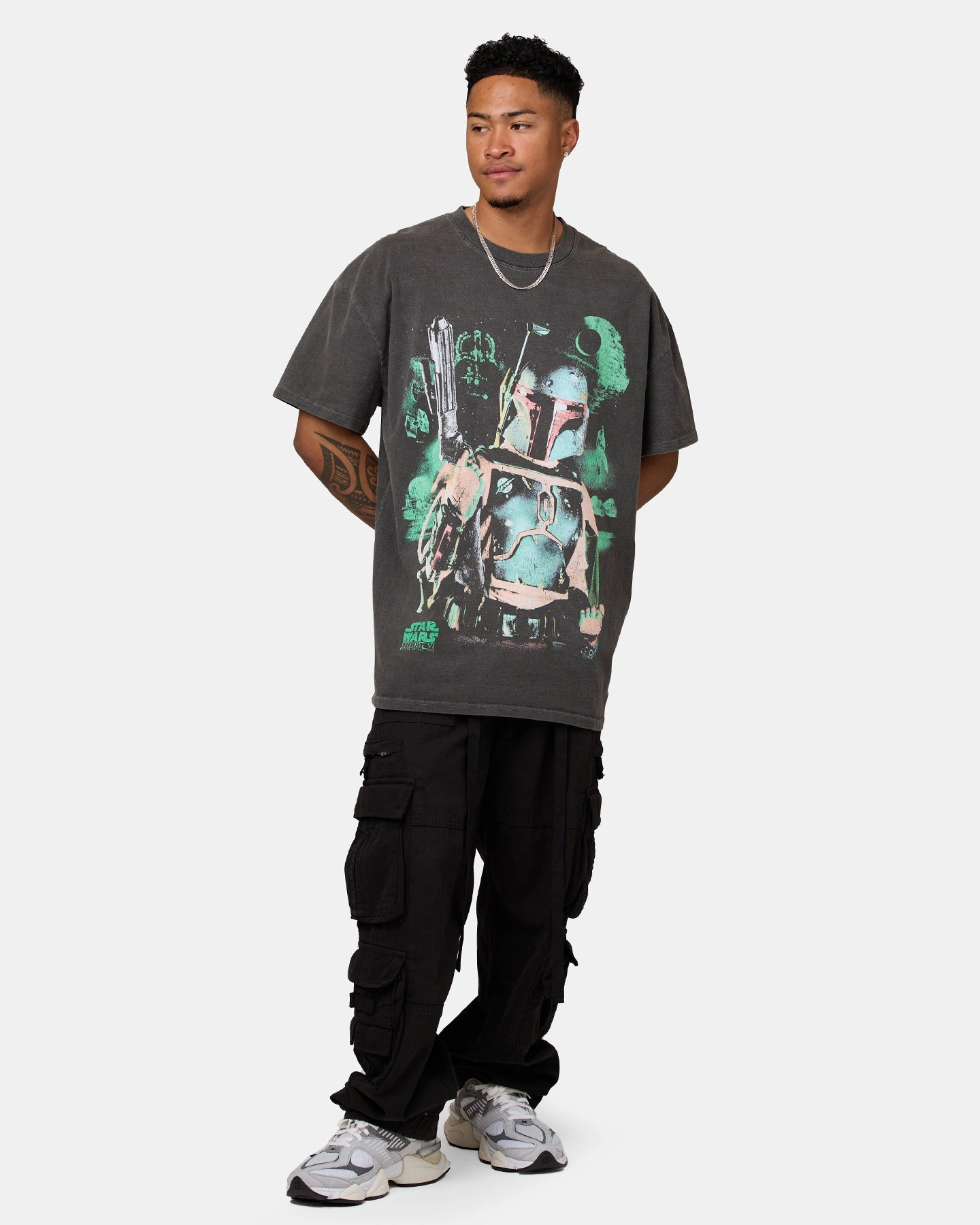 Star Wars Episode VI '83 Heavyweight Vintage T-Shirt Black Wash EcoCertified Elasticated Trim