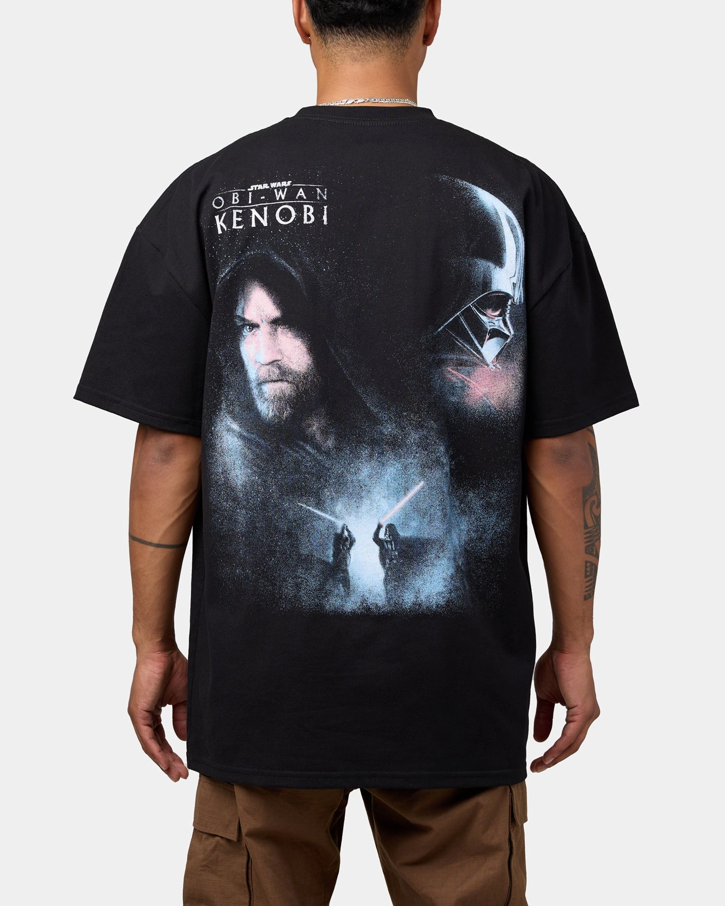 Soft Touch Texture Star Wars Obi Wan Heavyweight T-Shirt Black