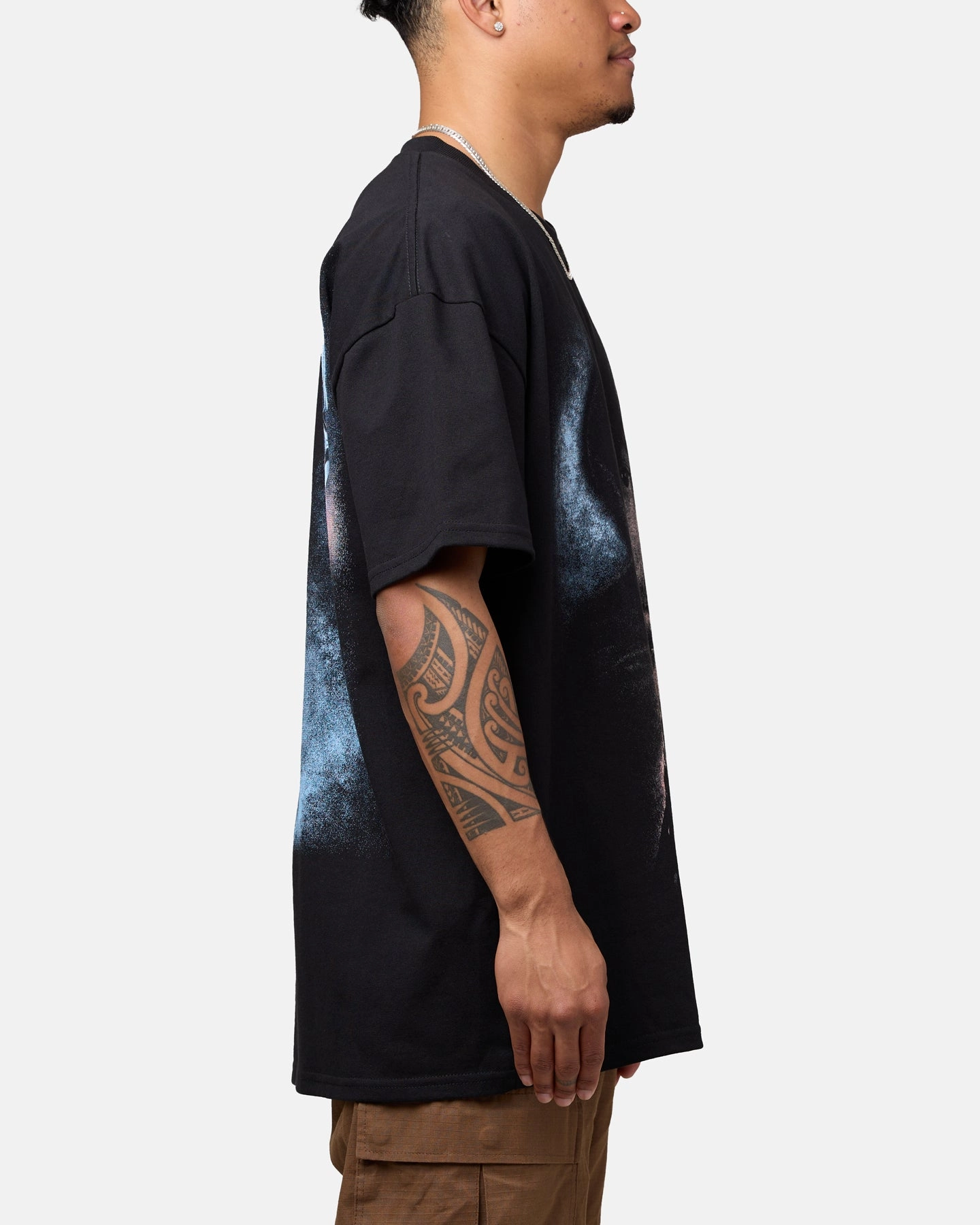 Fashion Statement Metallic Fiber Blend Star Wars Obi Wan Heavyweight T-Shirt Black