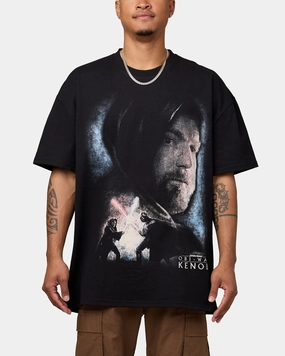 Double Faced Jersey Knit Star Wars Obi Wan Heavyweight T-Shirt Black