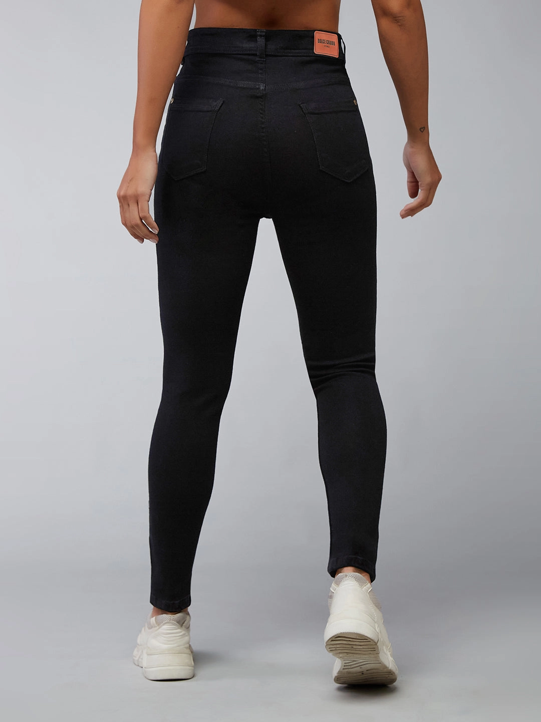 Women's Black Slim-Fit Embellished High-Rise Stretchable Denim Jeans Timeless Appeal