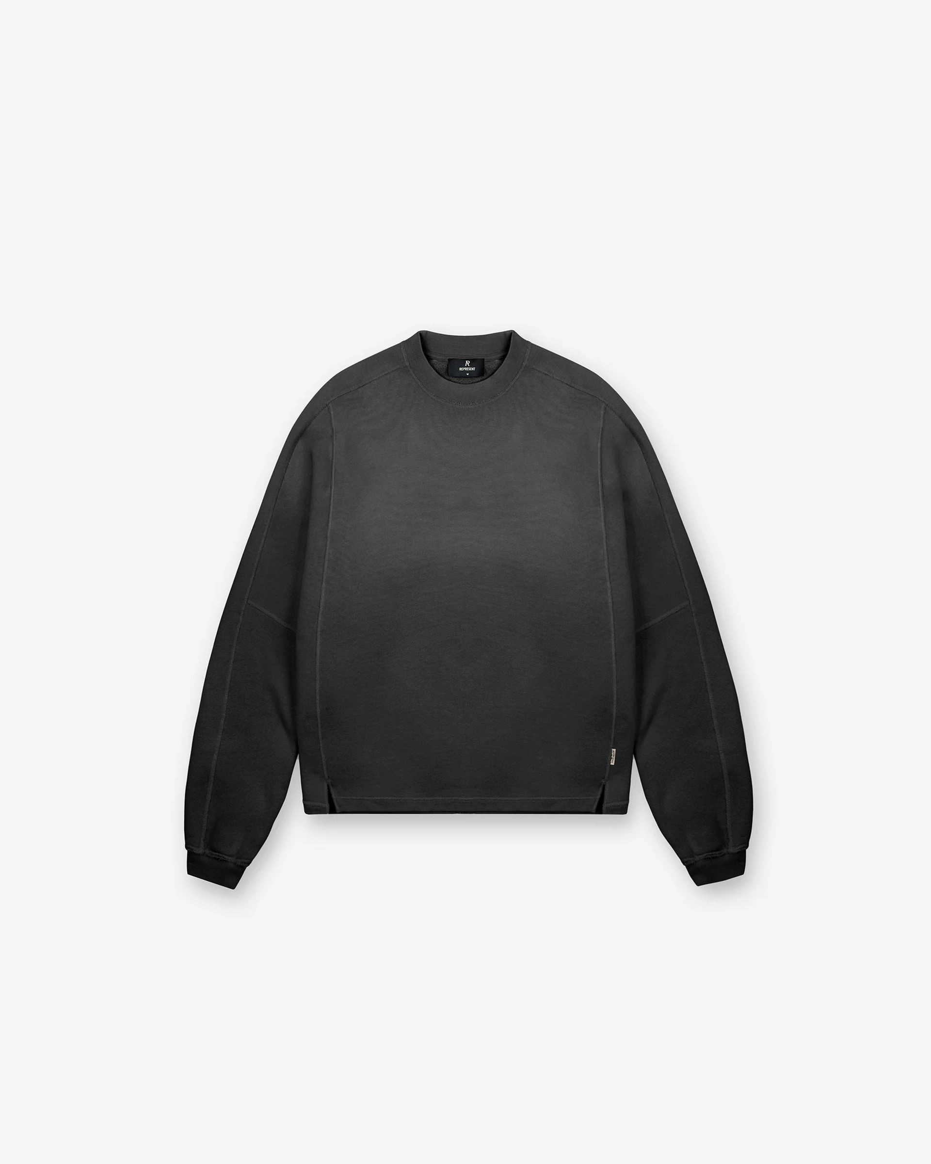 Stepped Hem Sweatshirt - Stained Black Sustainable Manufacturing