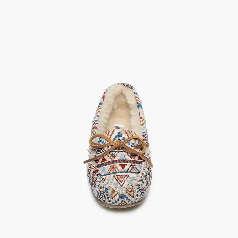 Minnetonka Cally (Women's) - Cream Mosaic Flexible Slip On