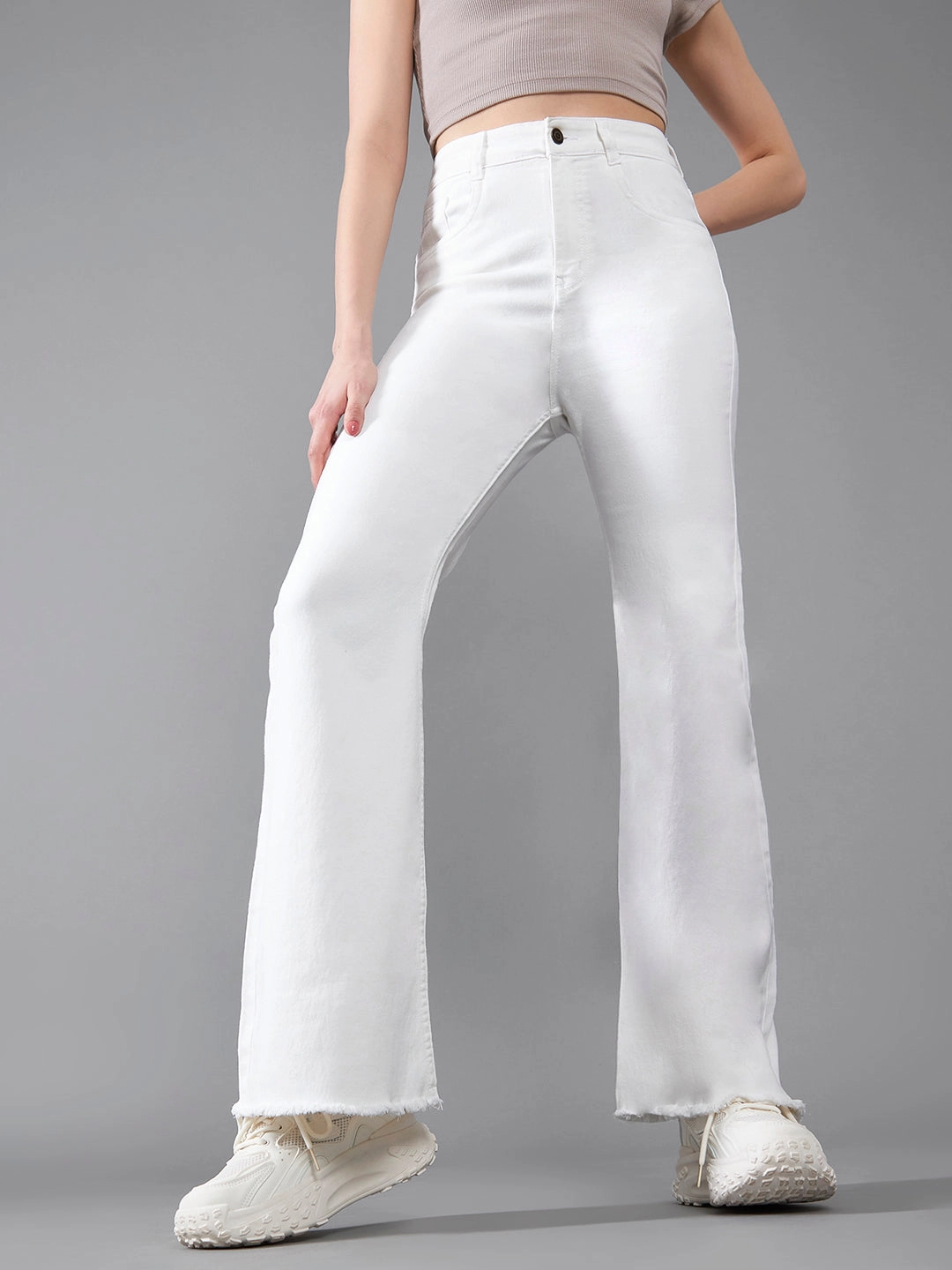 Minimal Fading CHASEstretch? White Bootcut High-Rise Denim Jeans