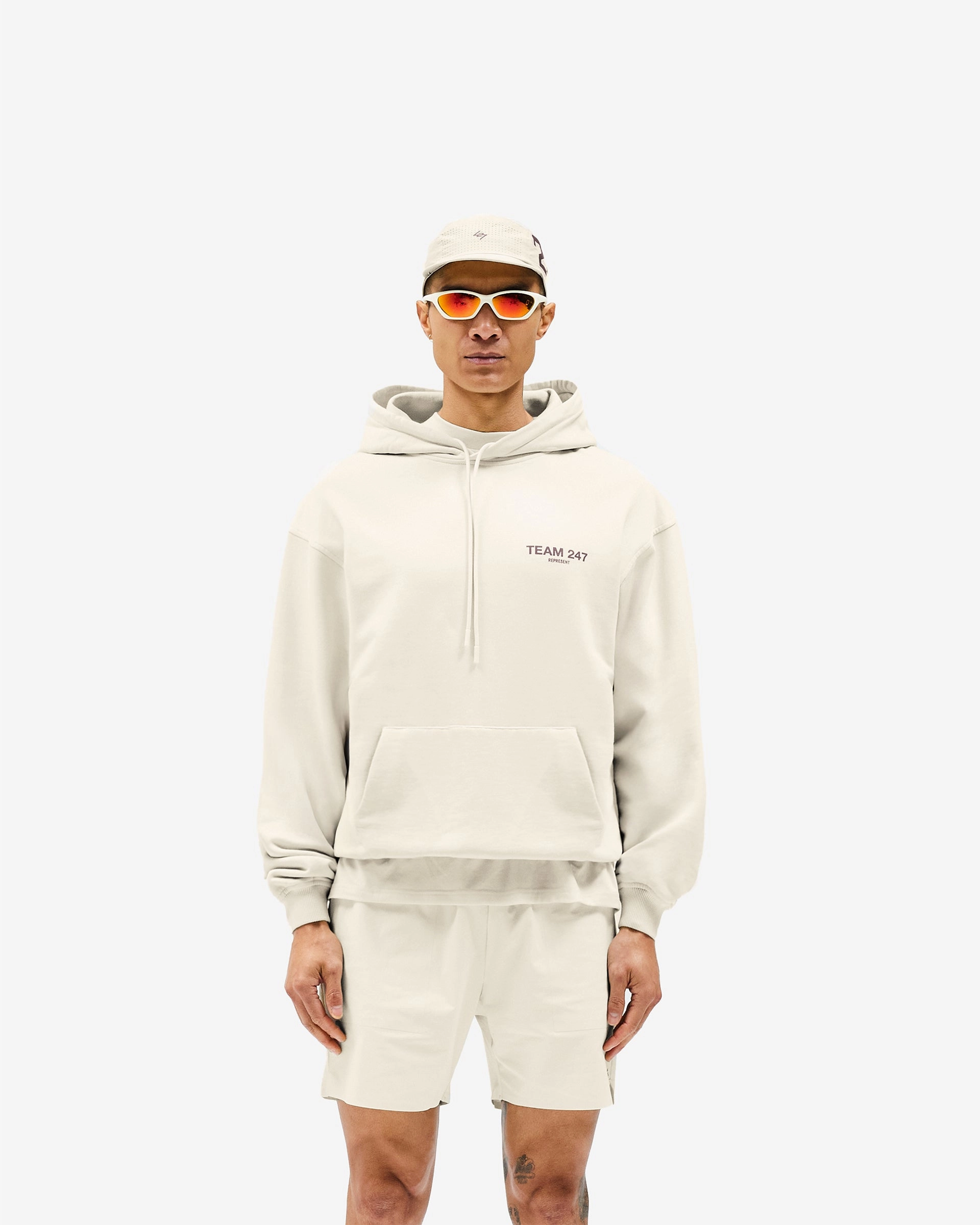 Team 247 Oversized Hoodie - Cream Sport Outfit Outdoor Essential