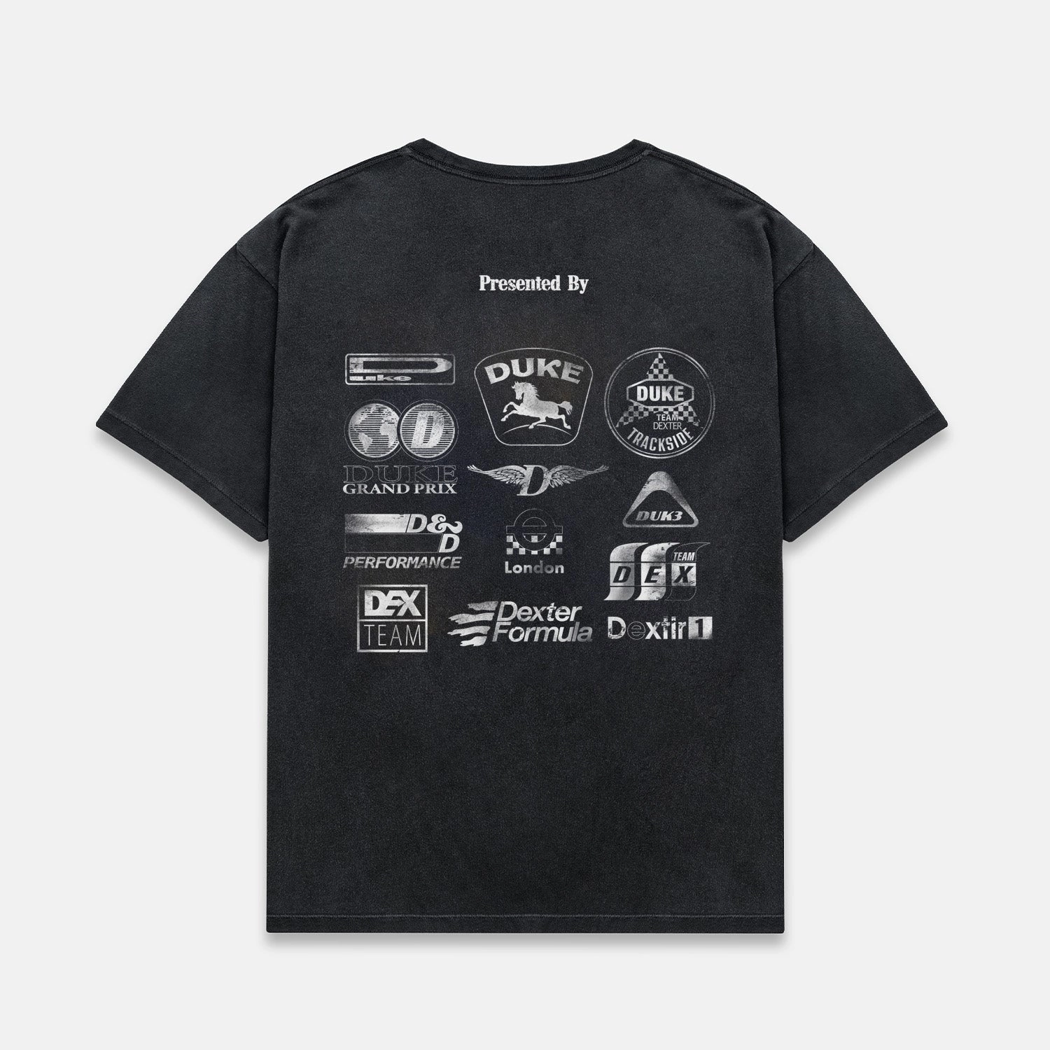 Heathered Texture Smooth Finish DR3 Sponsors Washed Black Mono T-Shirt