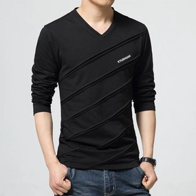 West Louis? Designer Made V Collar T Shirt Zip Up