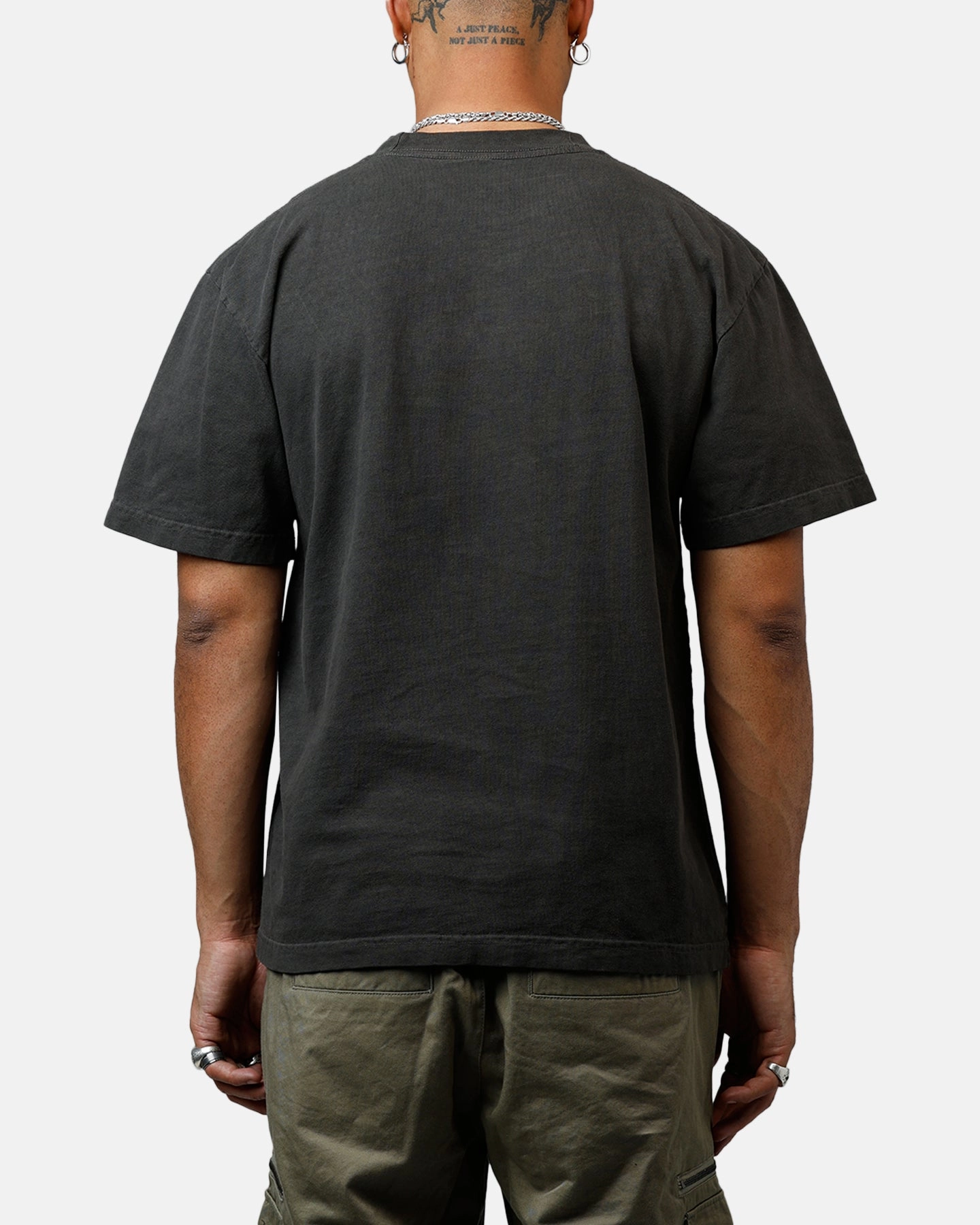 Saint Morta Fallen Rising Boxy T-Shirt Black Wash Sweat Absorbent Inner Layer