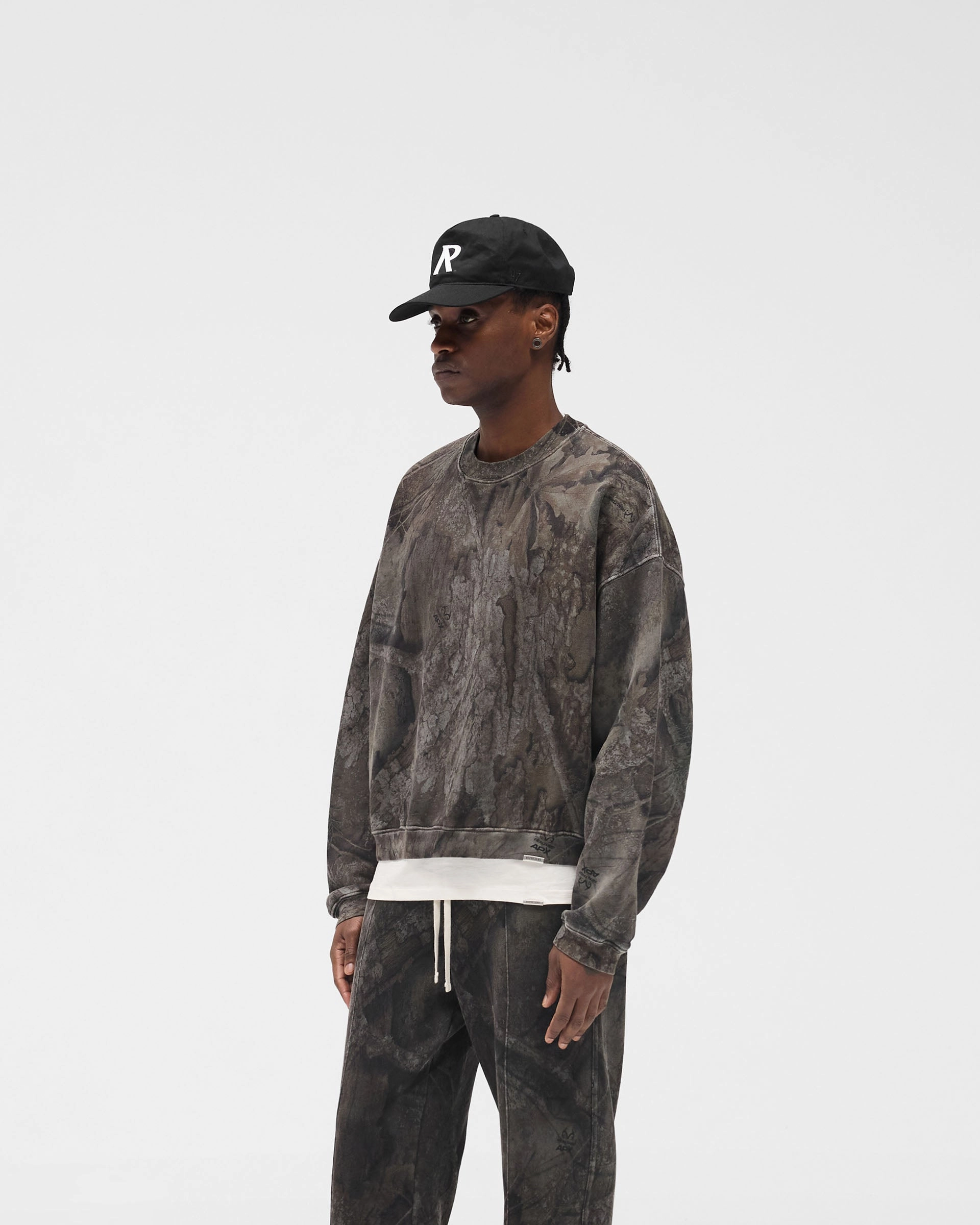 Cozy Fleece Initial Overdye Realtree? Boxy Sweater - Overdyed Black