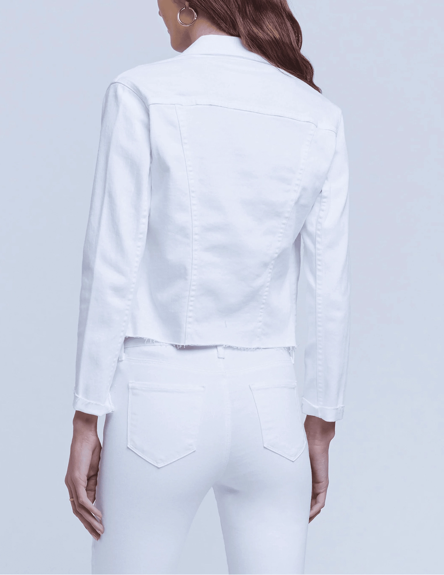 Active Daily Wear L'AGENCE Janelle Slim Raw Jacket in Blanc