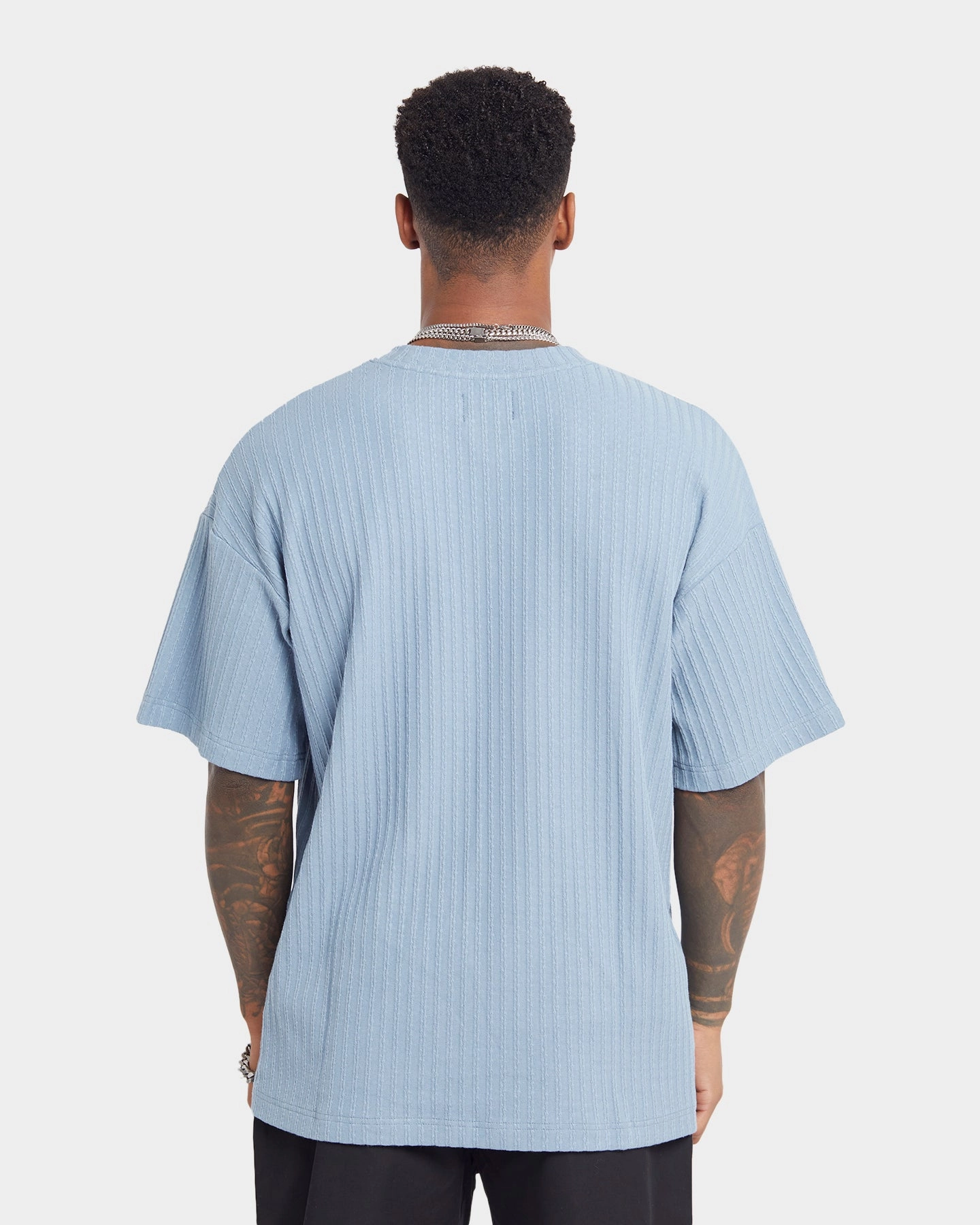 High Neckline MinimalistStyle XXIII Karl Knit T-Shirt Faded Blue