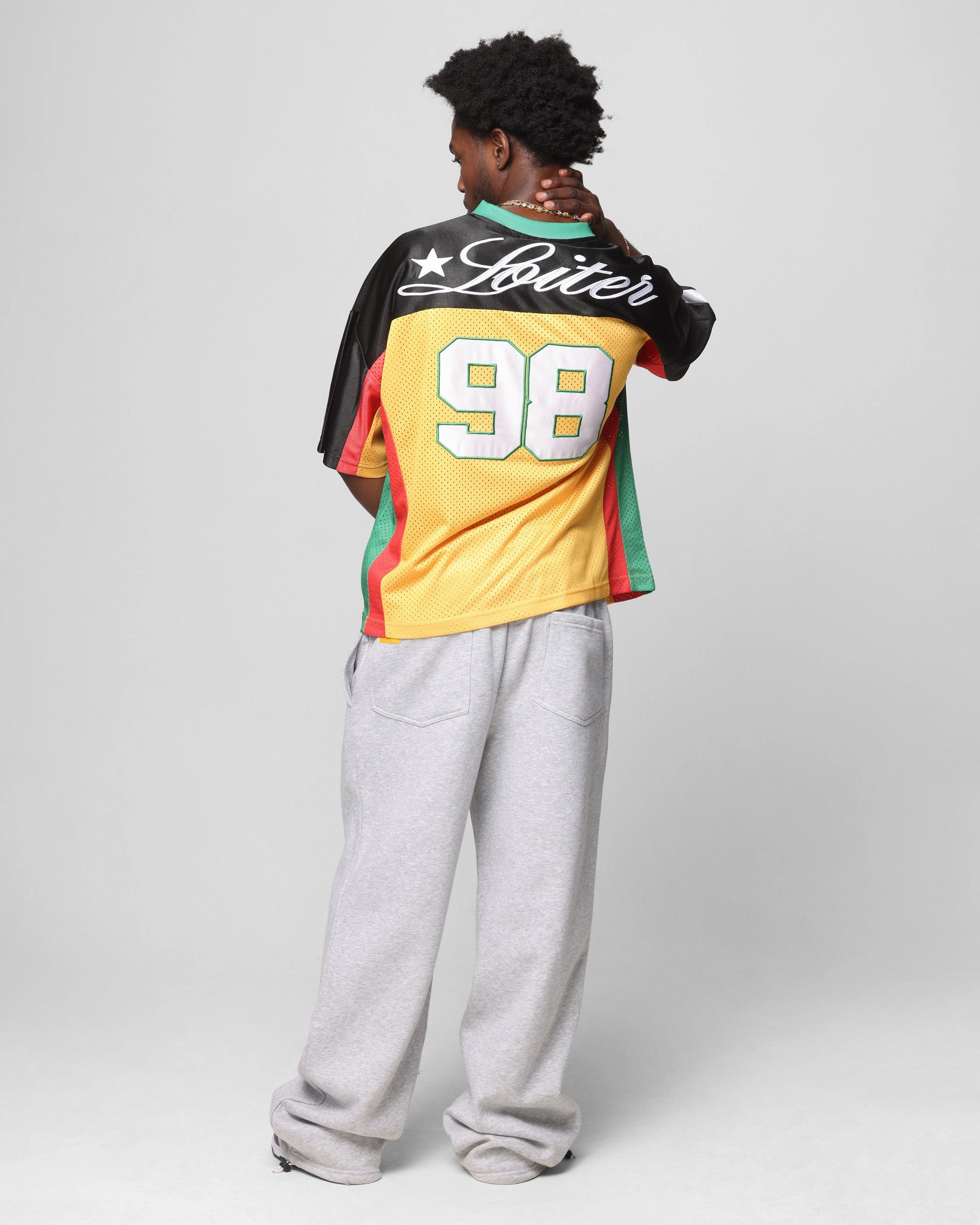 preshrunk Loiter End Zone Jersey Yellow/Green/Red