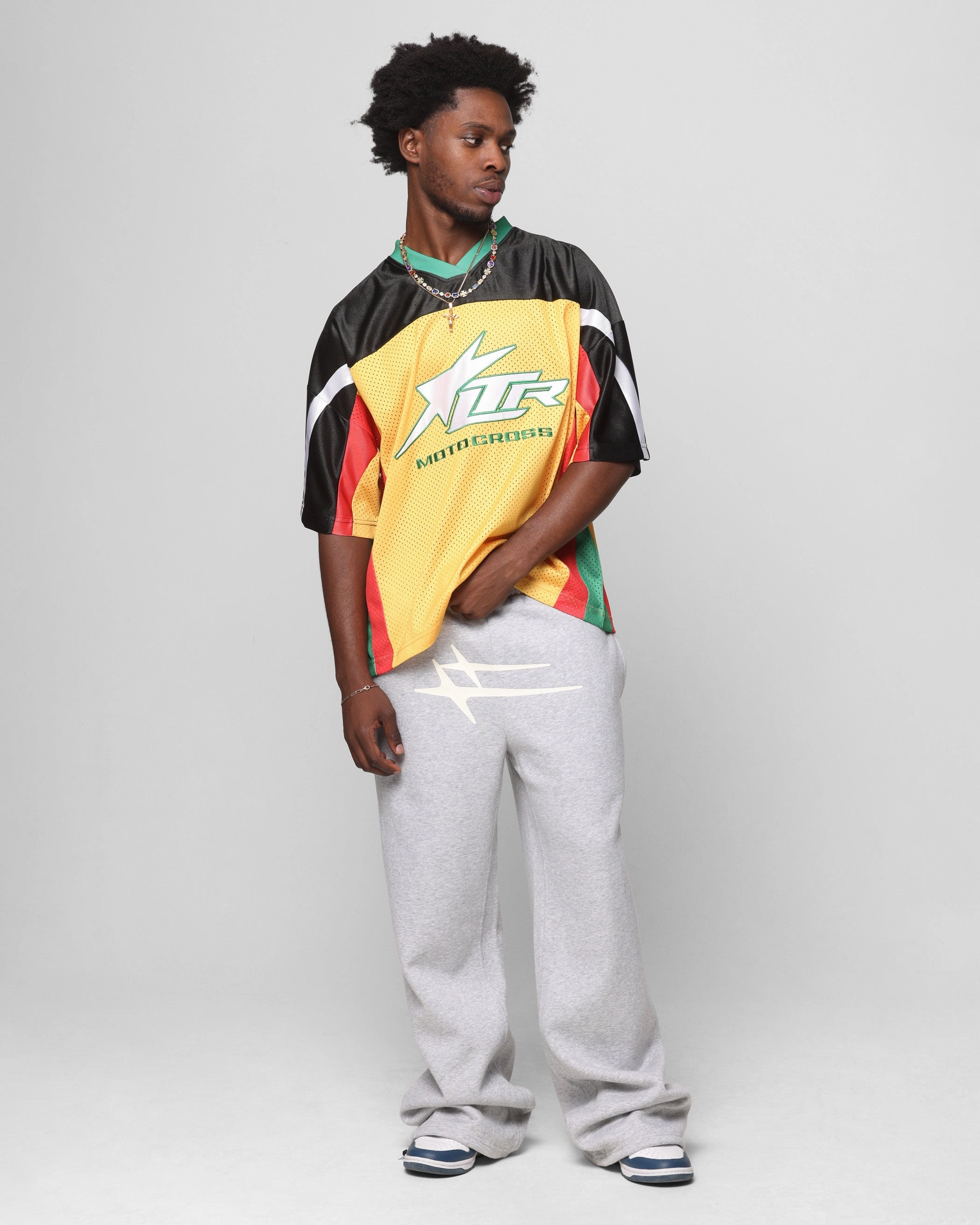Loiter End Zone Jersey Yellow/Green/Red StretchFit Design