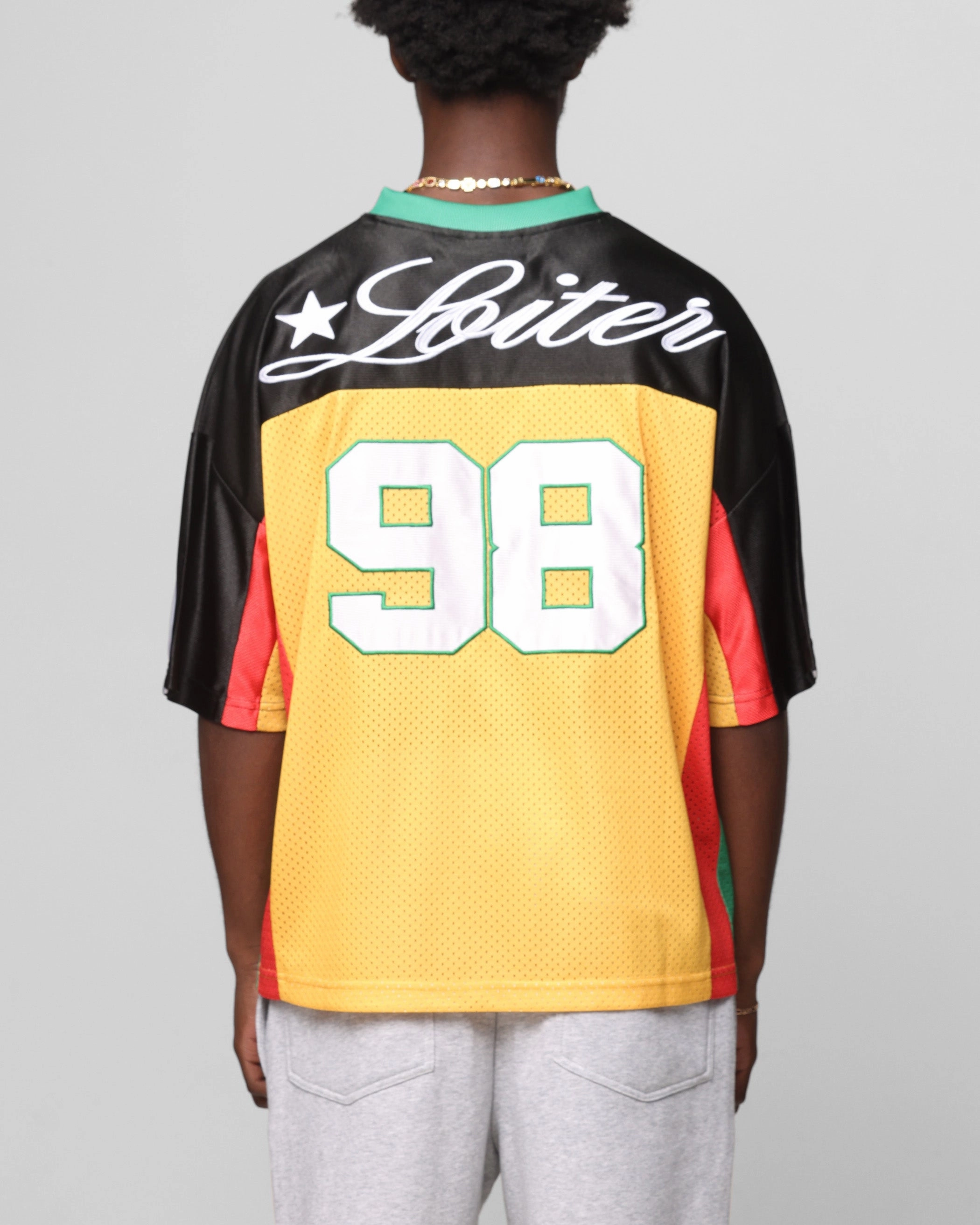 FlatlockStitching Loiter End Zone Jersey Yellow/Green/Red