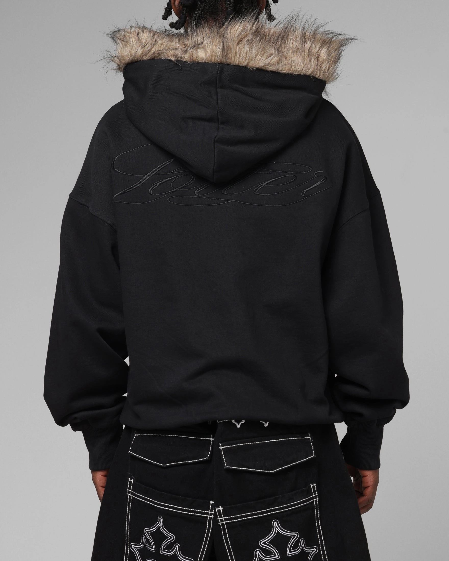 Loiter Purity Zip Hoodie Black Mesh Lining EcoCertified