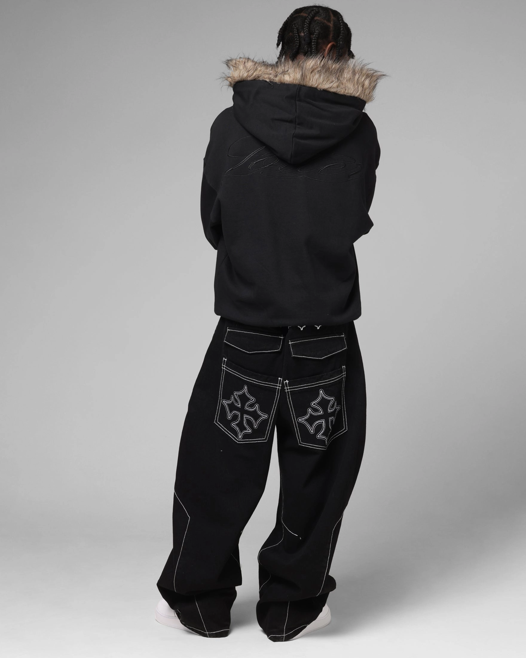 Stretch Fit Top Loiter Purity Zip Hoodie Black