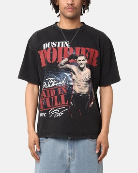 AntiPillingFinish UFC By Culture Kings Dustin Poirier Paid In Full Vintage T-Shirt Black Acidwash