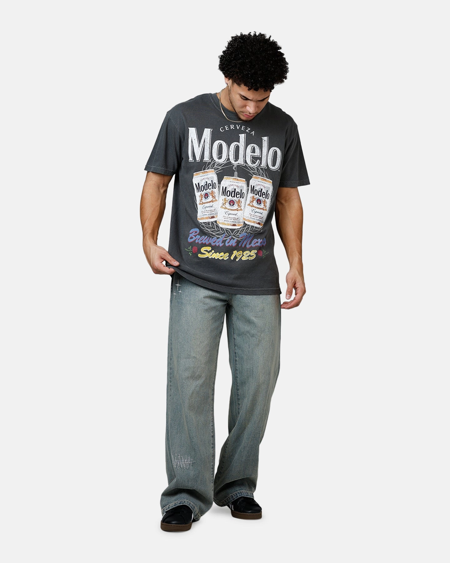 Ripple X Modelo Since 1925 T-Shirt Washed Black Warm Fabric