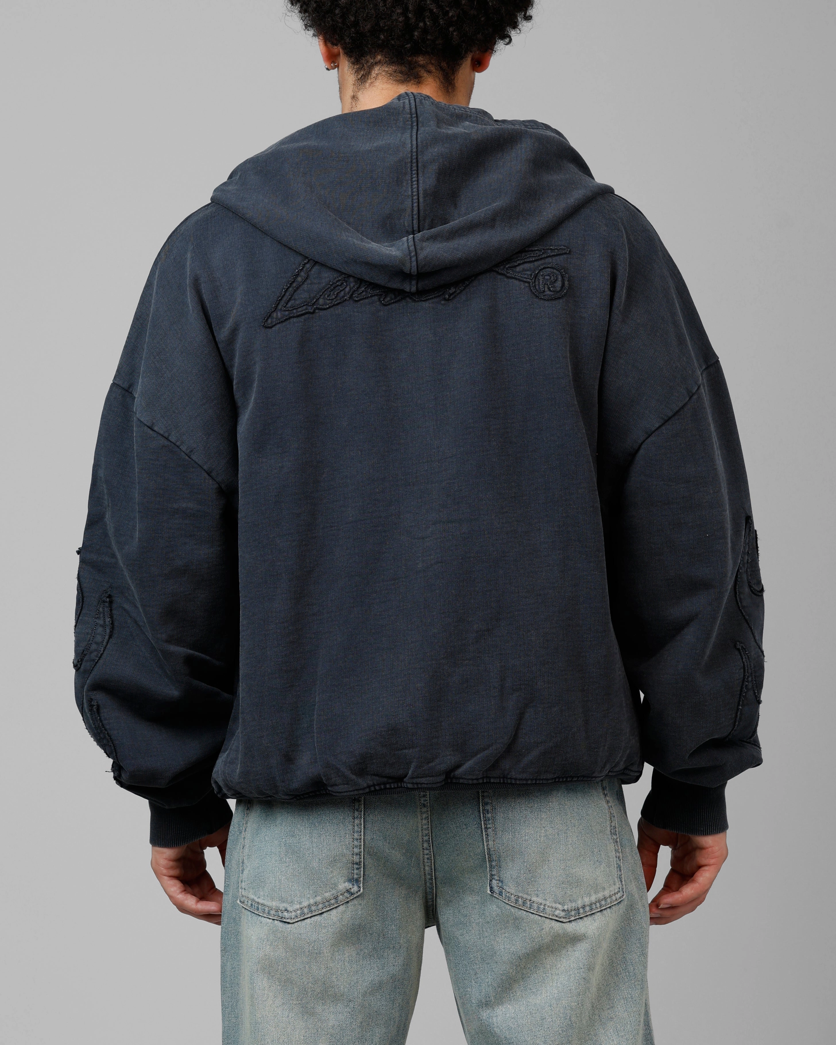 Loiter Inferno Hoodie Washed Black Stylish T-shirt