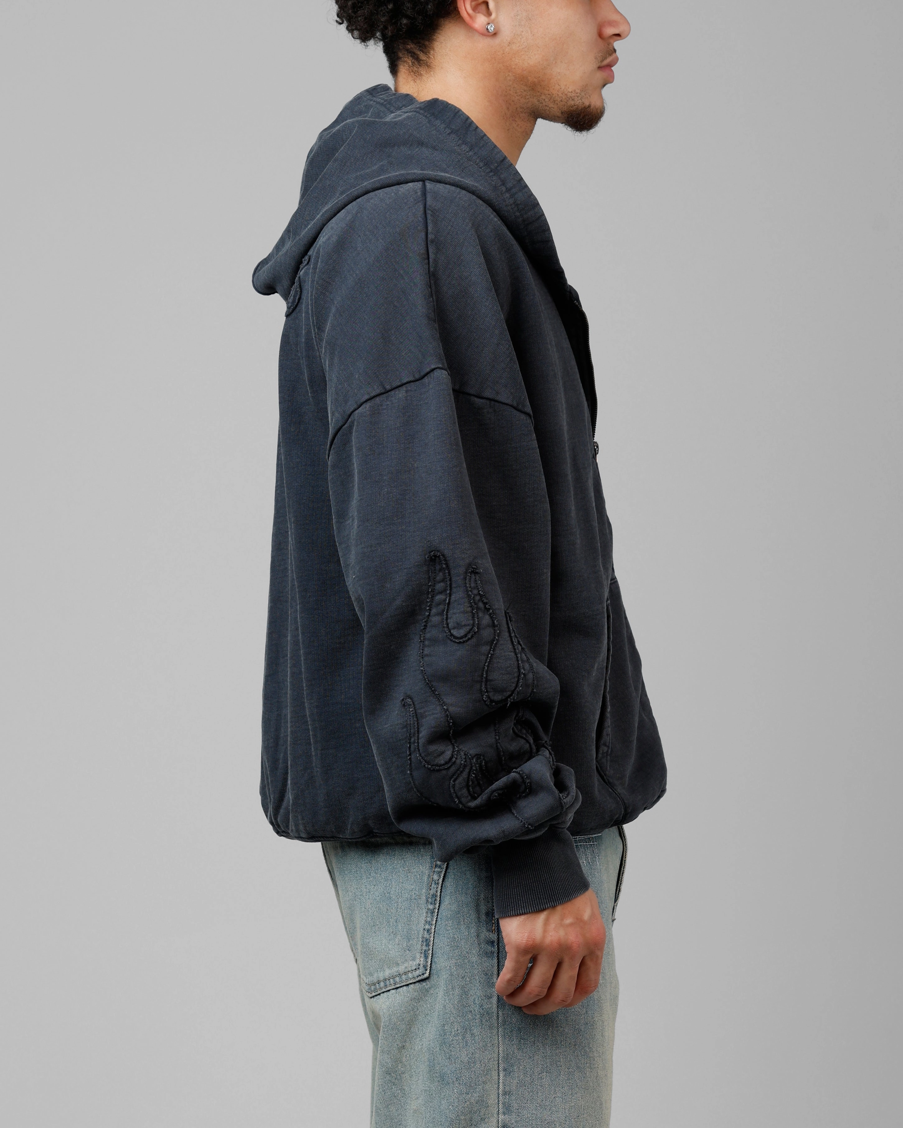 Loiter Inferno Hoodie Washed Black UPFProtection