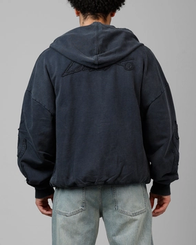 Loiter Inferno Hoodie Washed Black Stylish T-shirt