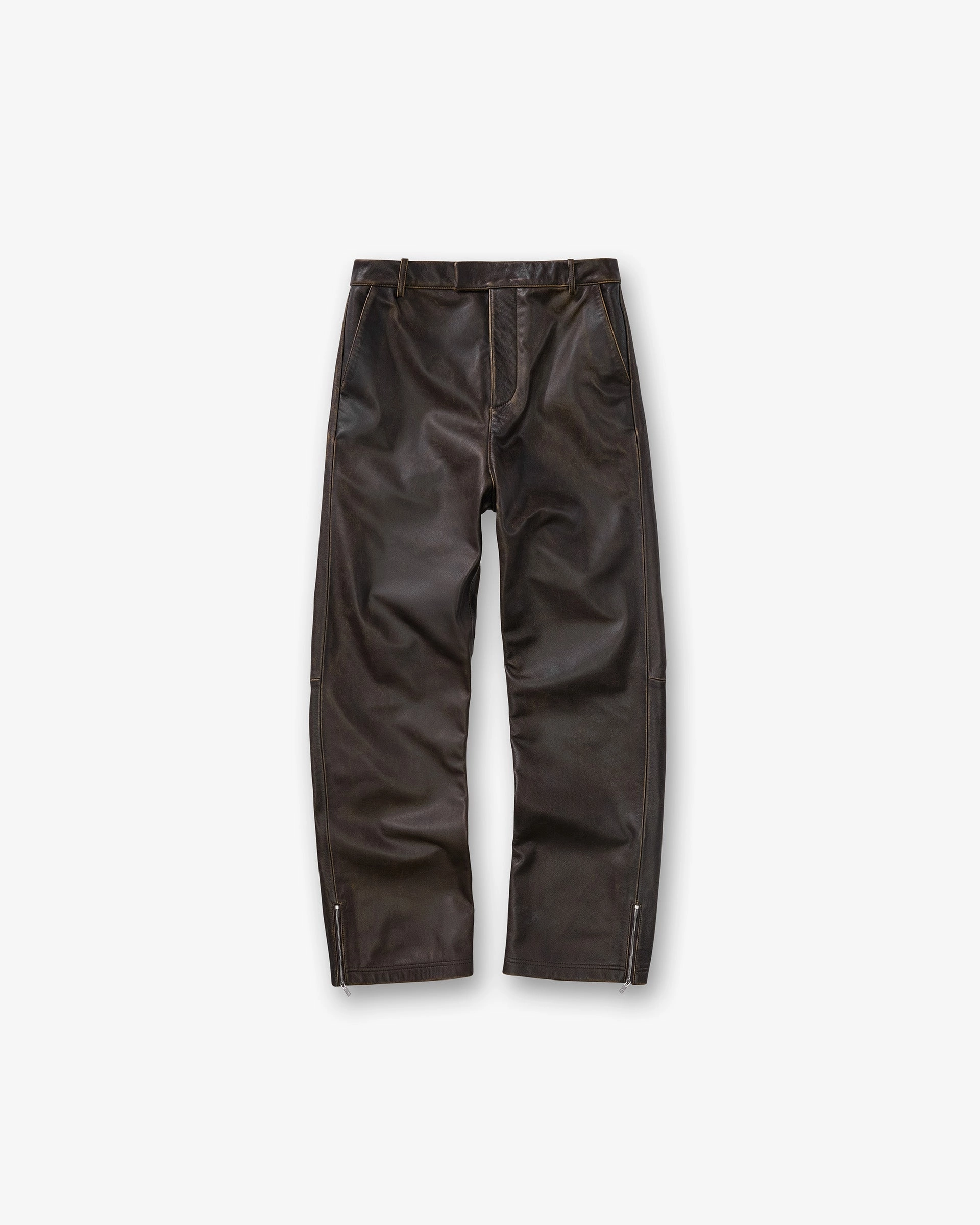 Sunfade Leather Pant - Nero Ripped design
