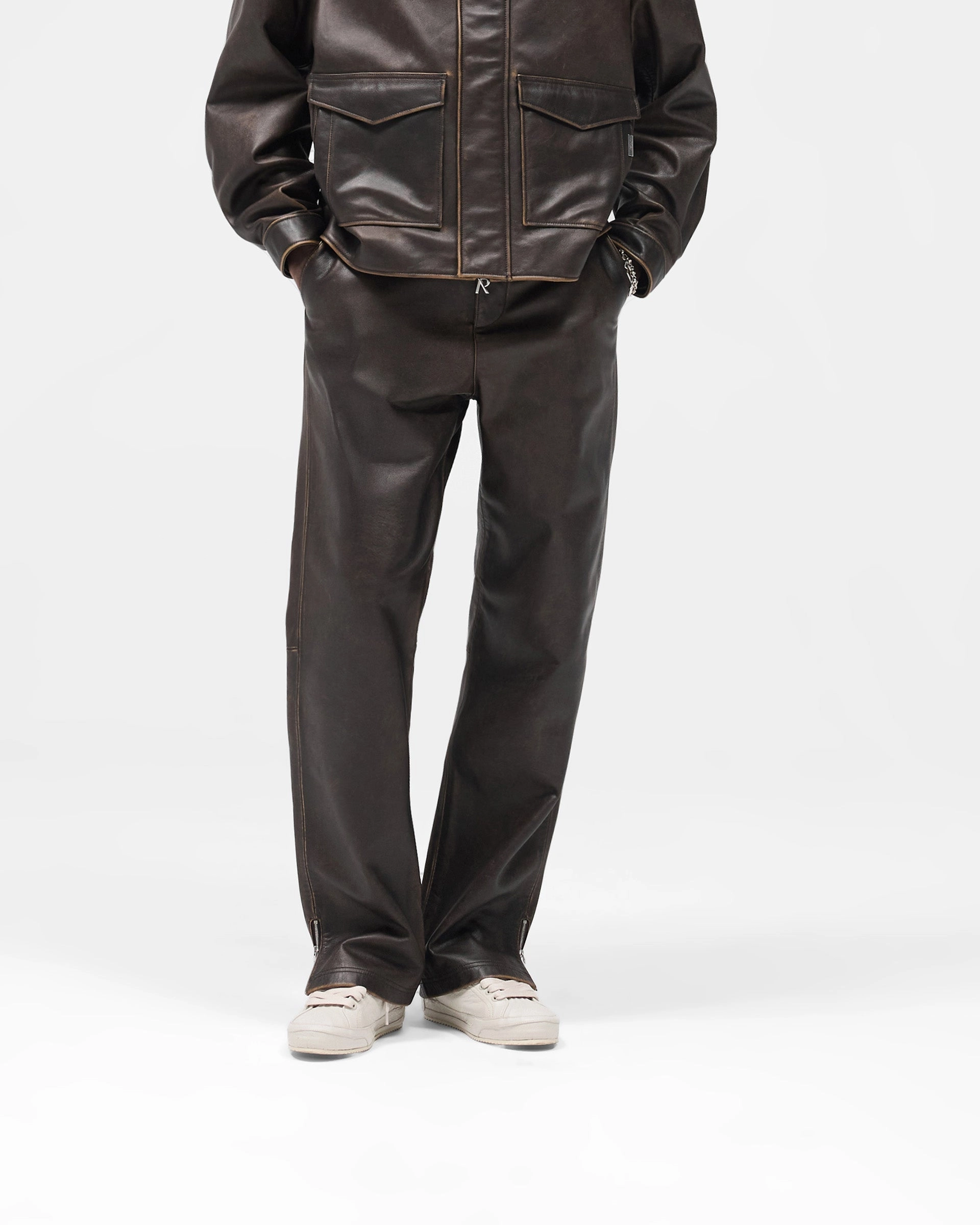 MoistureWicking Sunfade Leather Pant - Nero