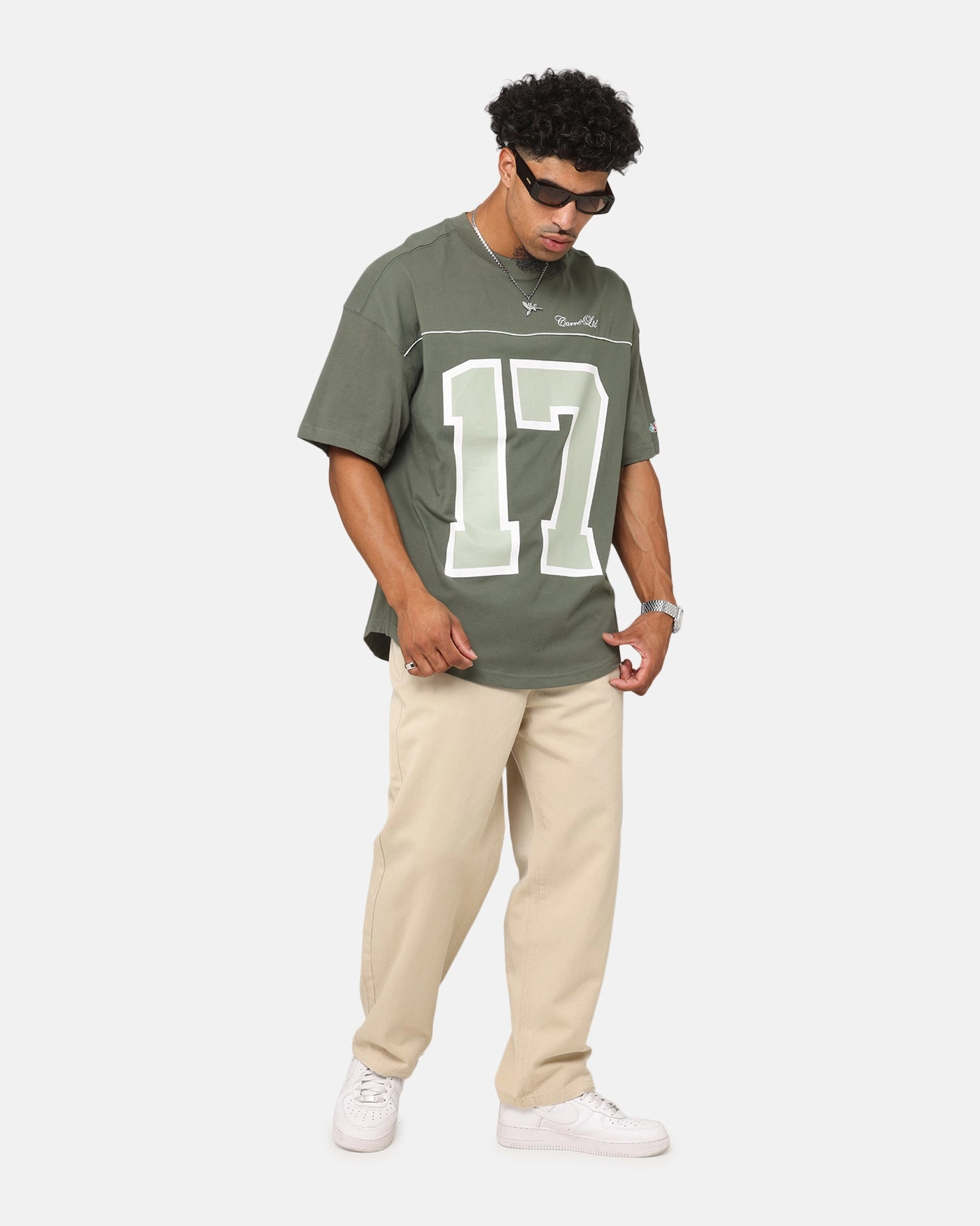 Carre Hitta Grid Iron T-Shirt Green Tear Resistant