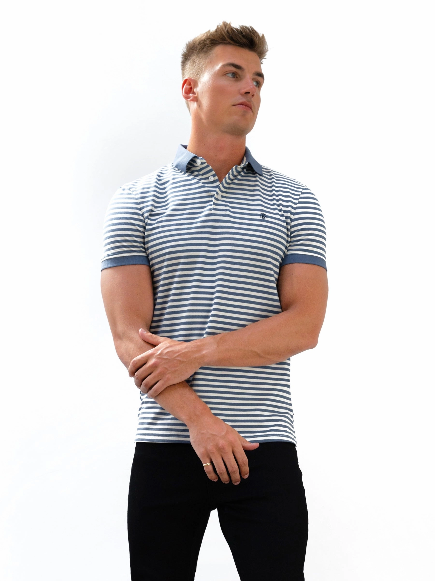 Stripe Polo Shirt - Blue Weekend Wear Anniversary Special