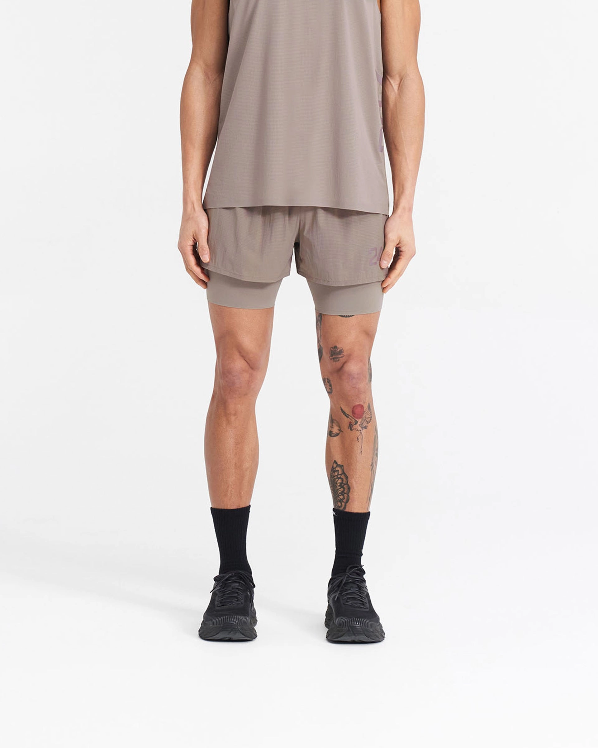 247 Trail Short - Cinder Elastic hem