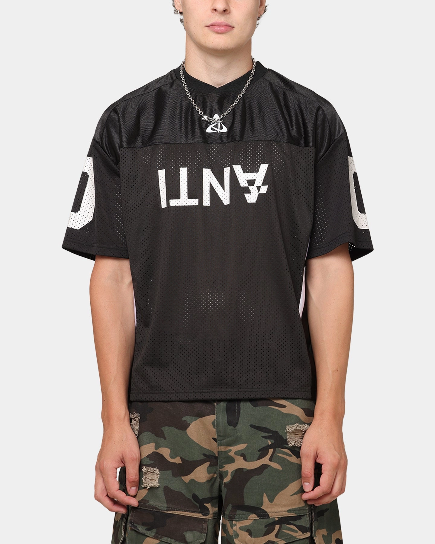 The Anti Order Sparta Mesh Team Jersey Black/White Lightweight Knit WrinkleResistantTextile