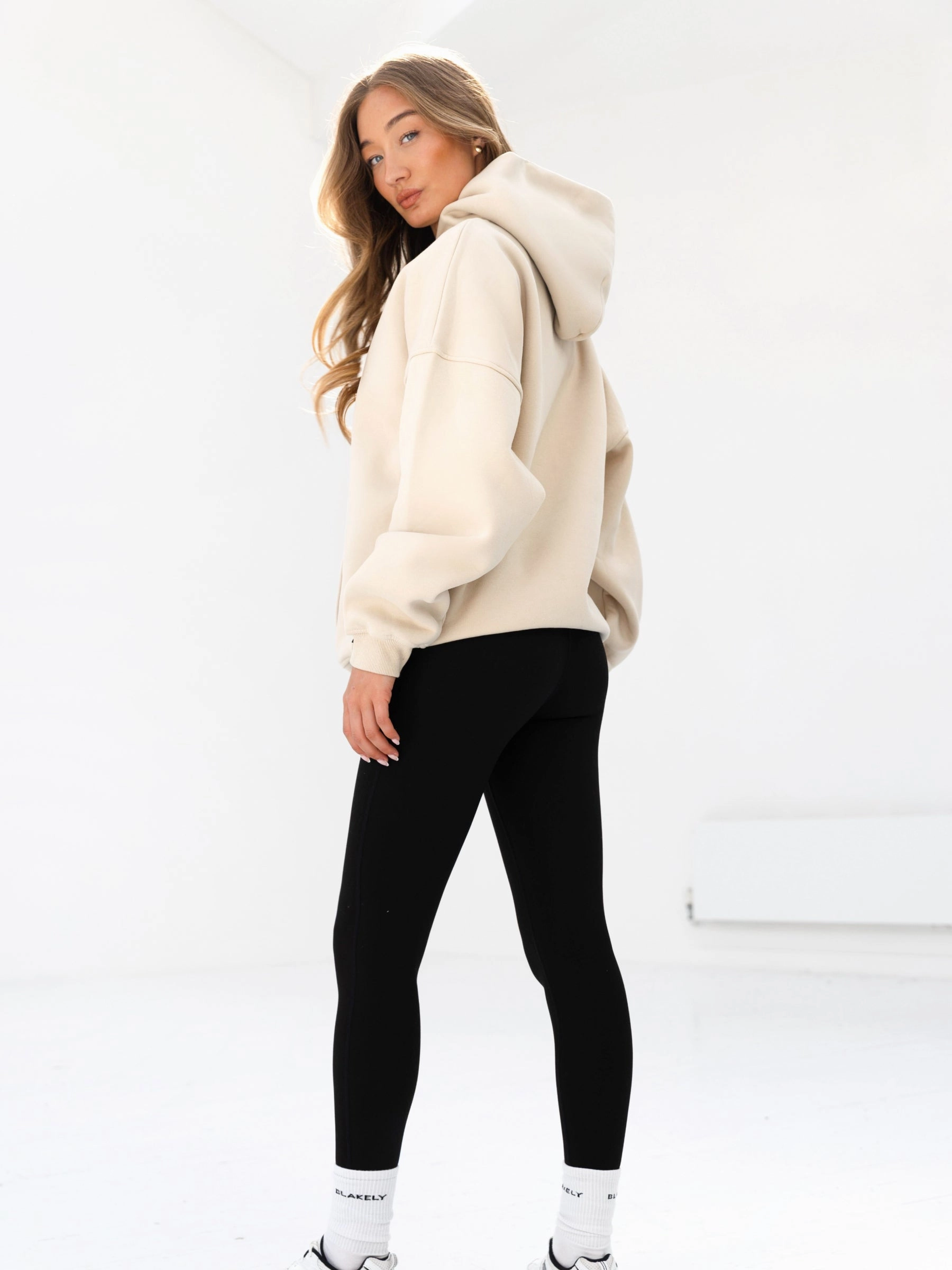 Sami Oversized Hoodie - Bone upcycled design