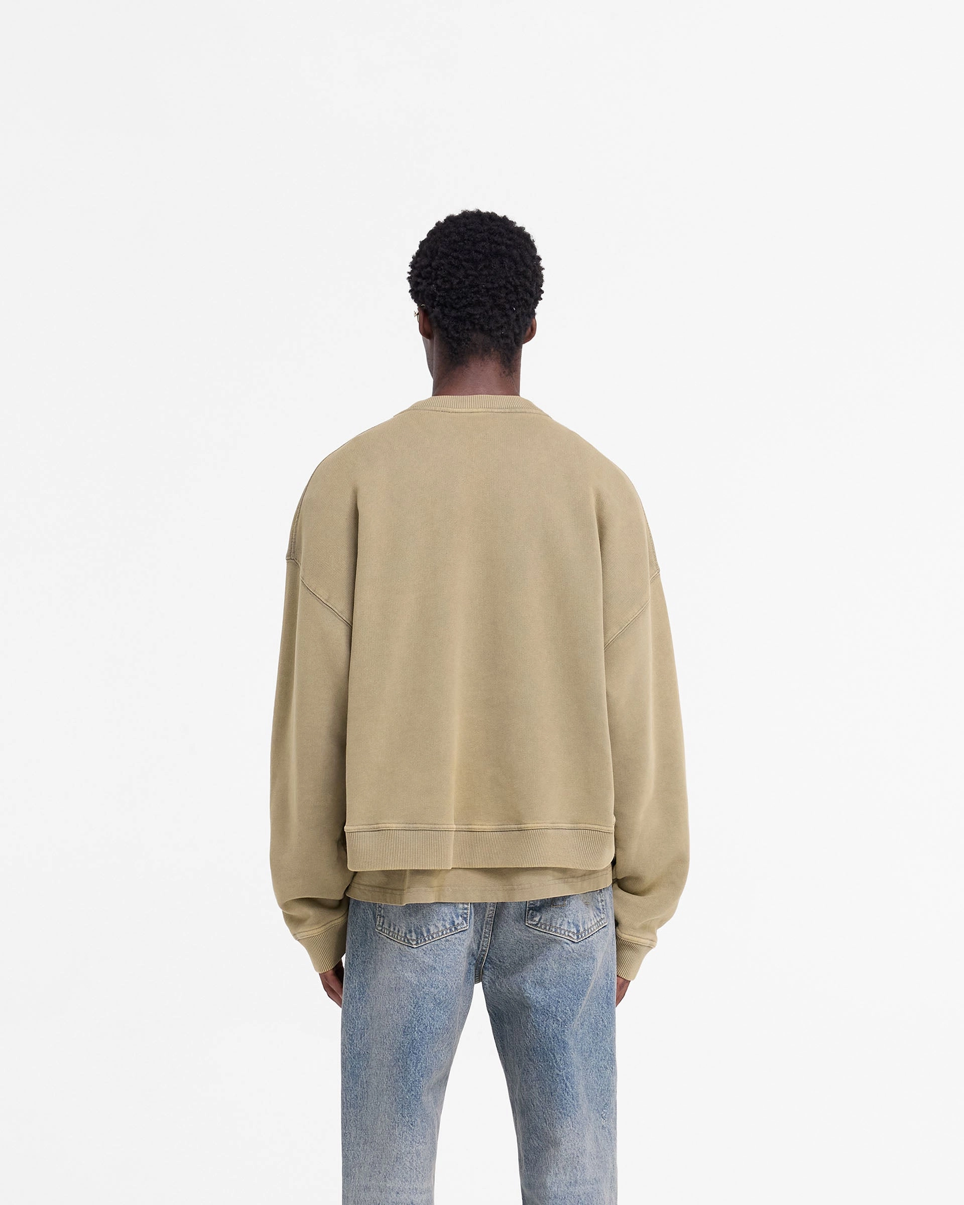 Non Chlorine Bleach Safe Recycled Fiber Rep Applique Sweater - Fawn