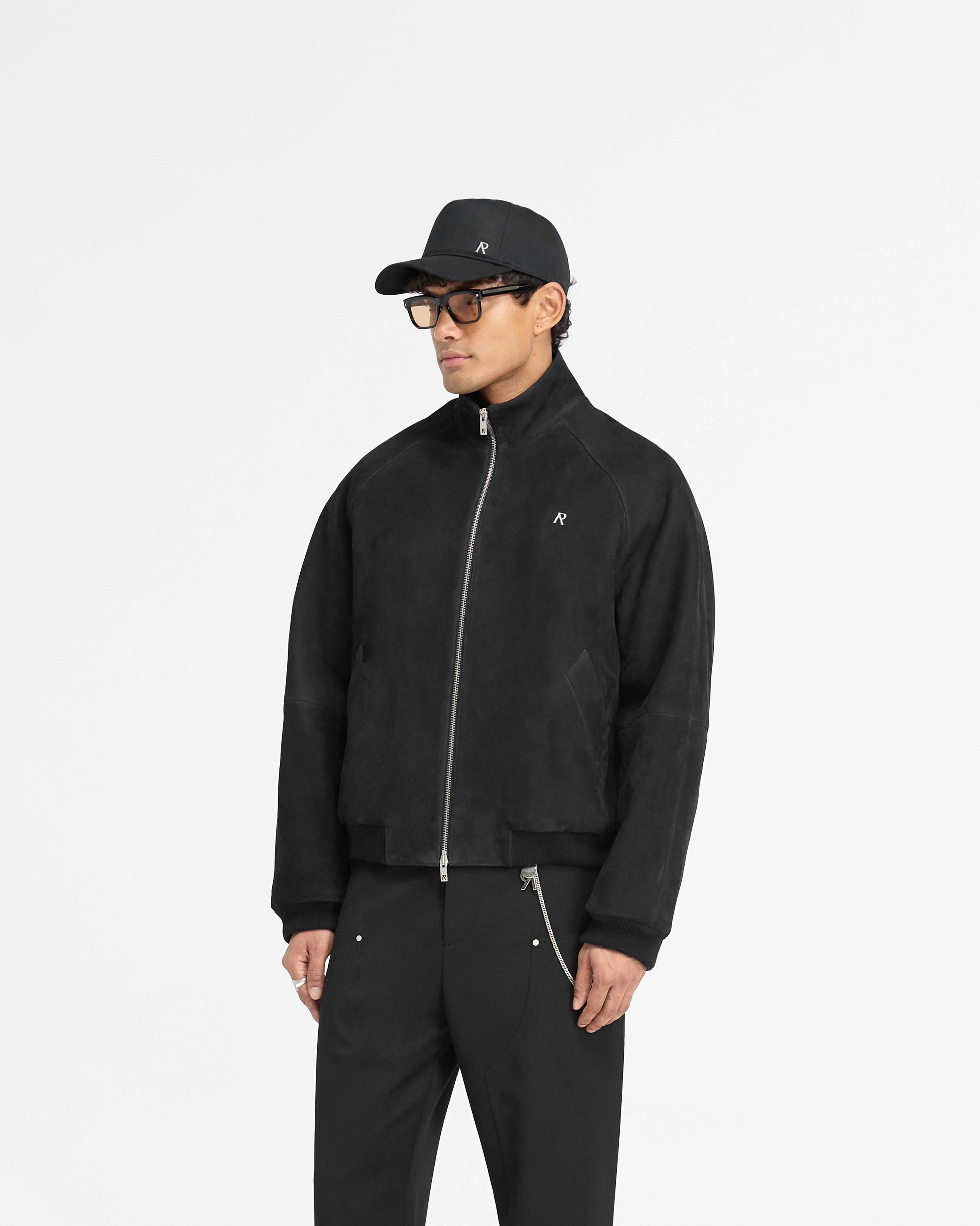 Suede Bomber - Black FullCoverageHood