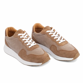 SUEDE X LEATHER EVA SOLE SNEAKERS - BEIGE Stable Path Casual cushioning