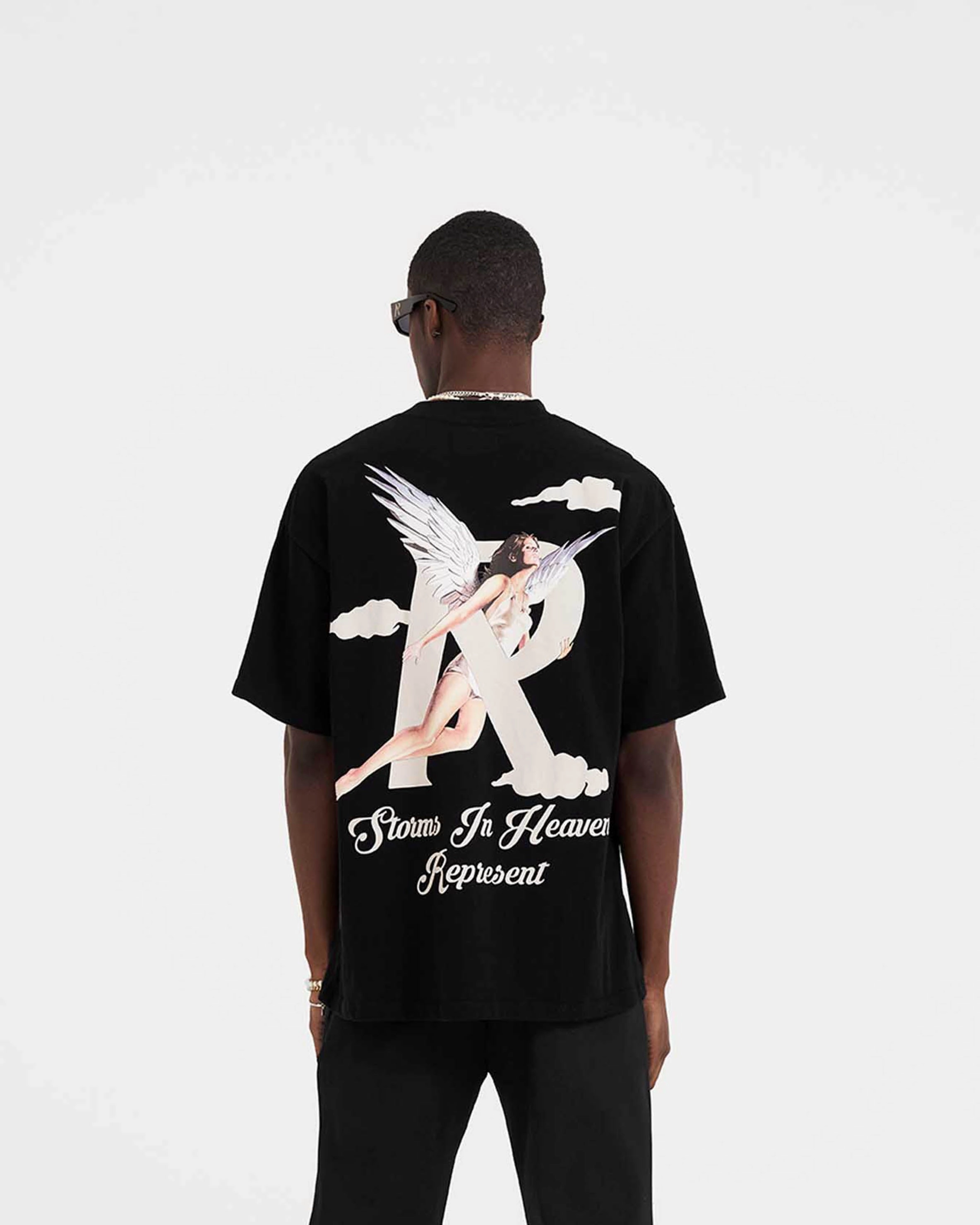 Fit Flex Embroidered Details Storms In Heaven T-Shirt - Black