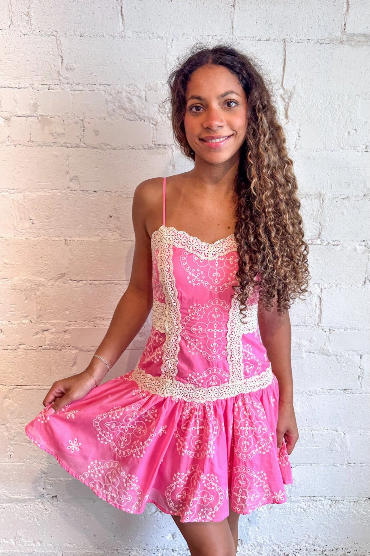 Sheer-Overlay Summer Fizz Dress