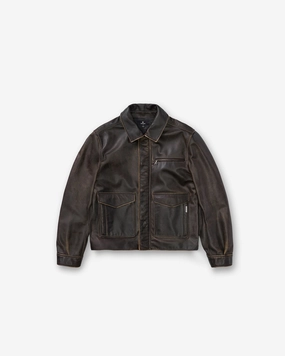 Durable Coating Sunfade Leather Jacket - Nero