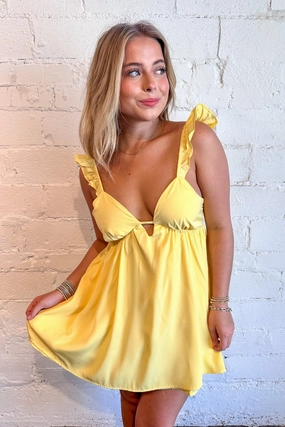 Vibrant fit Sunflower Fields Baby Doll Dress