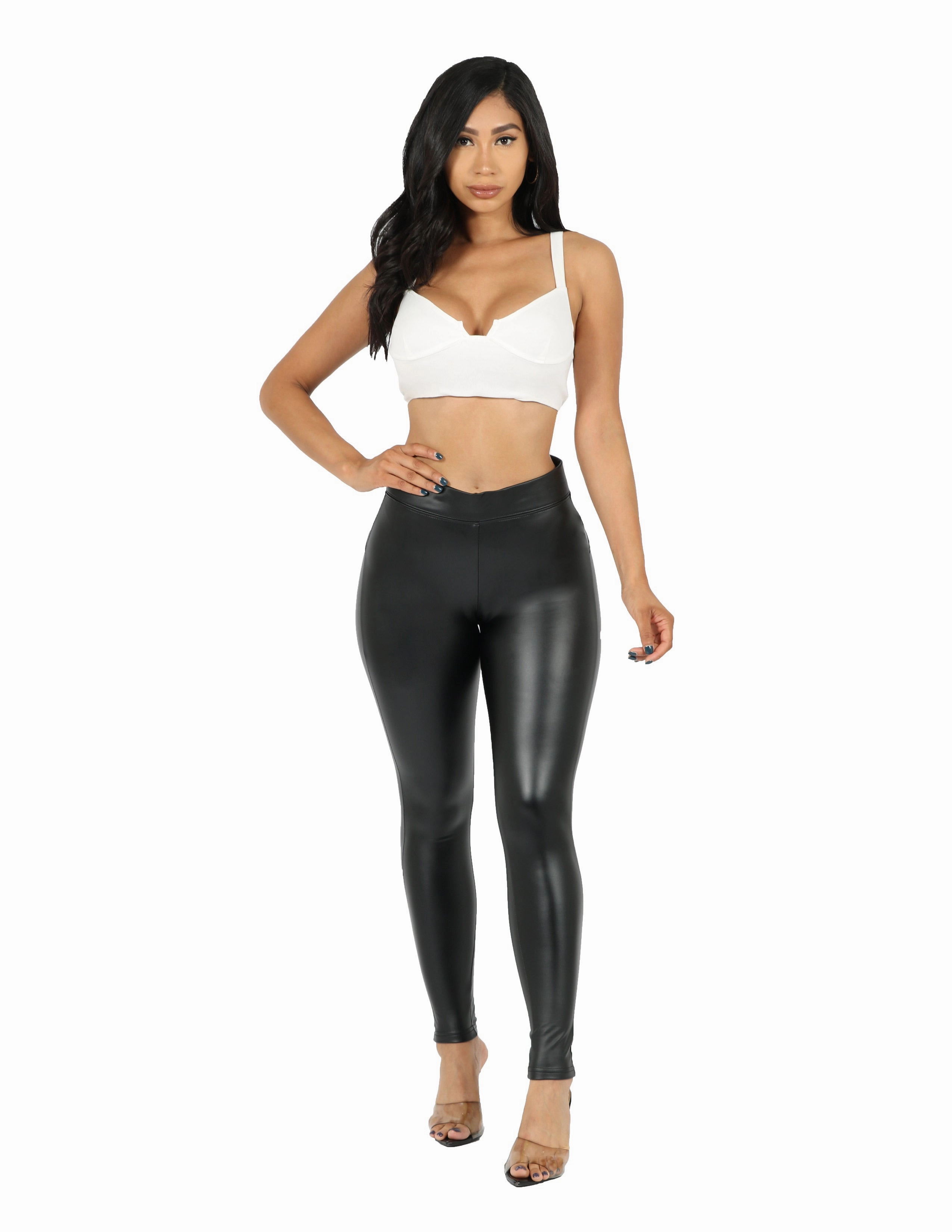 Super Stretch Vegan Leather Leggings Pro Athlete Quick Dry