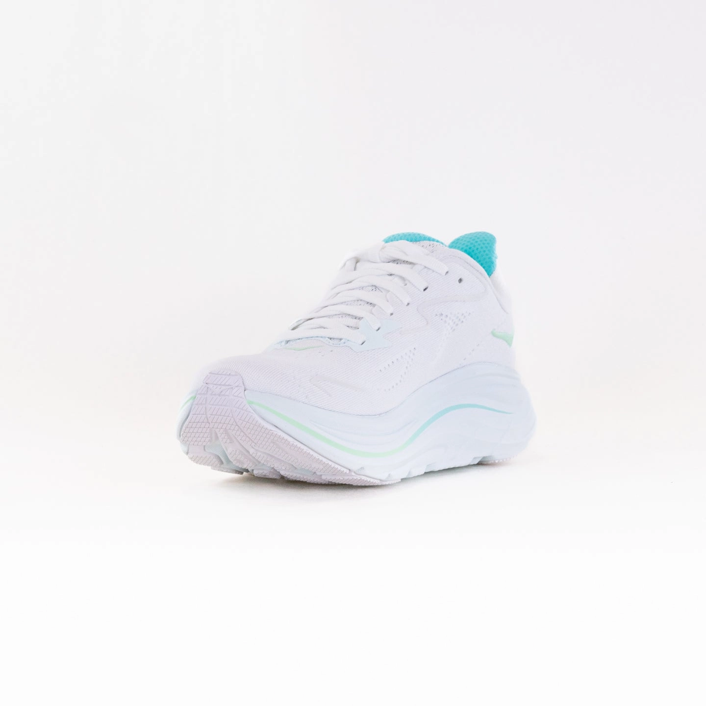 summer running footwear Hoka Clifton 10 Wide (Women's) - White/Cielo Blue