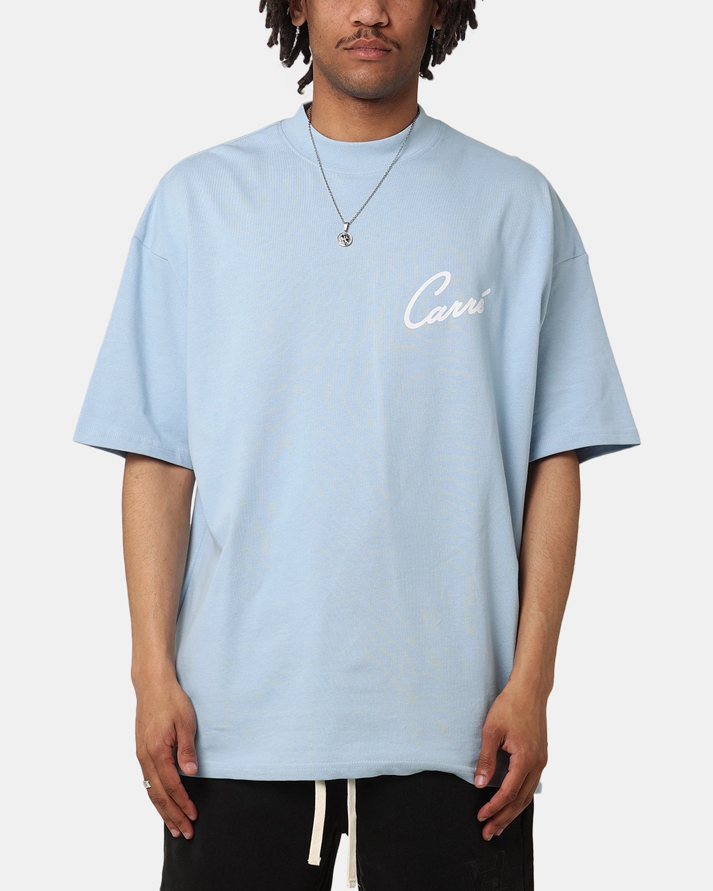 Layered Shoulder The Carre Swifty T-Shirt Light Blue