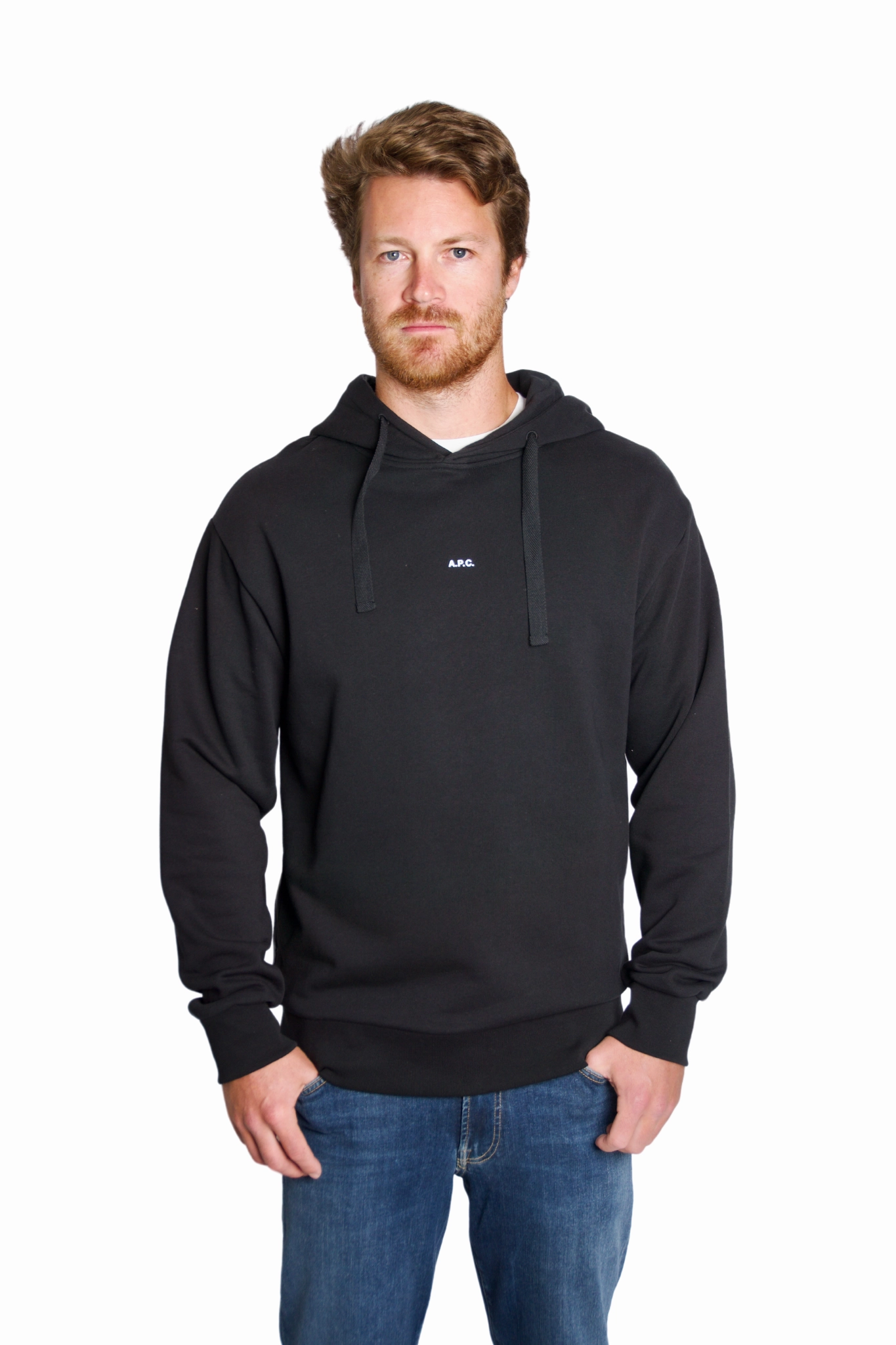 Larry Hoodie in Black Chilly Day Outfit Plaid Design