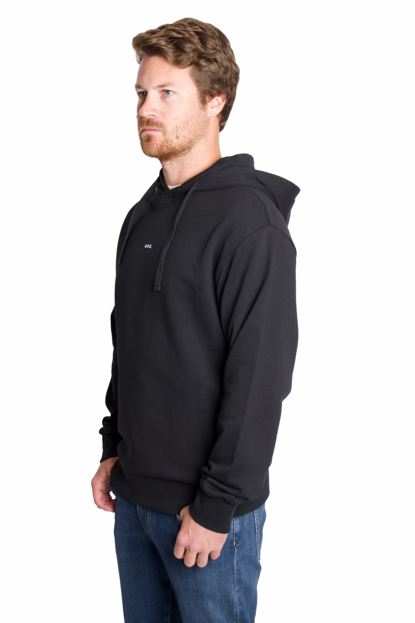 Larry Hoodie in Black Chambray