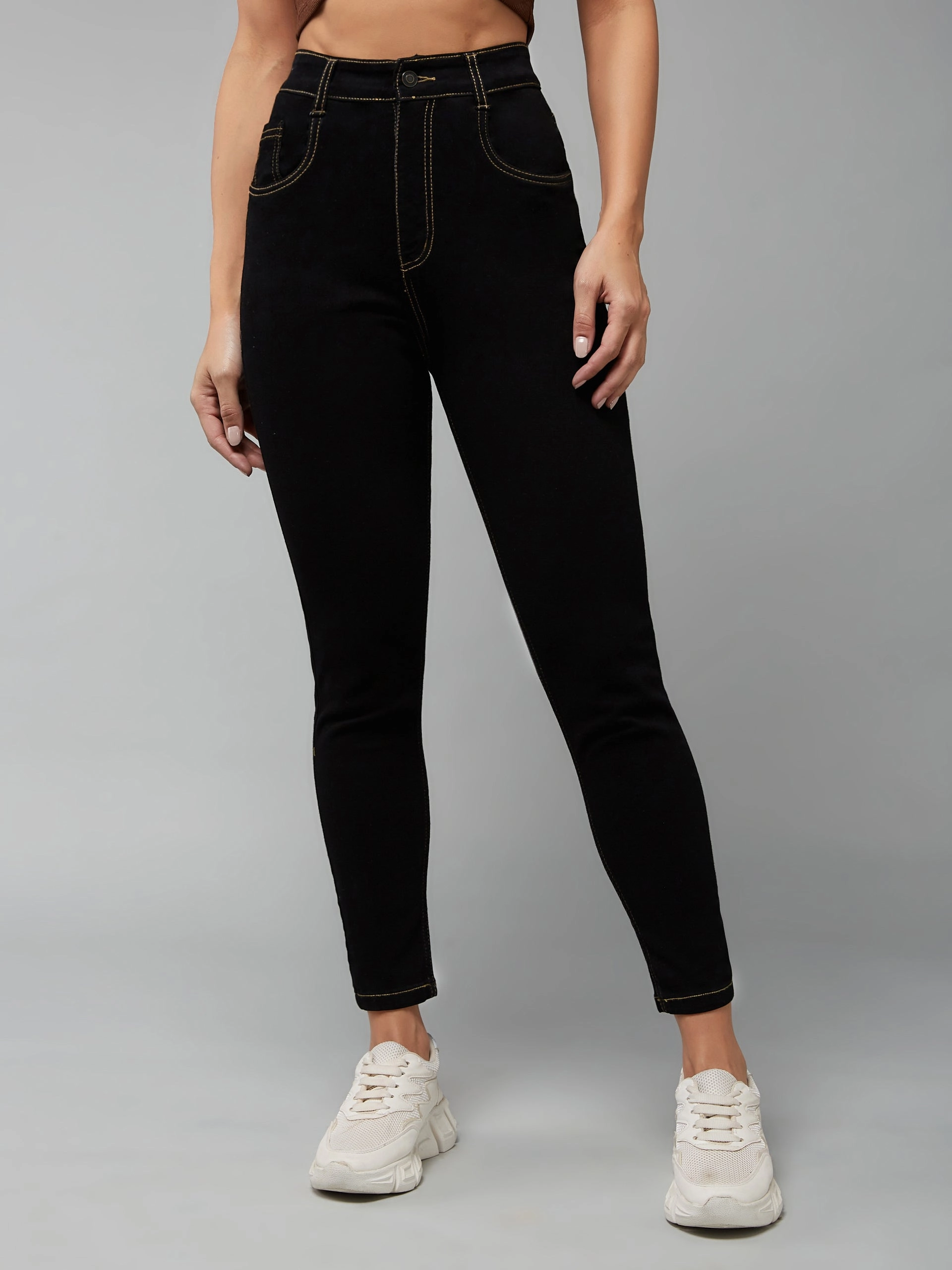 Chic Wear Date Night Summer Vibes 24/7 Comfort Black Skinny High-Rise Stretchable Denim Jeans